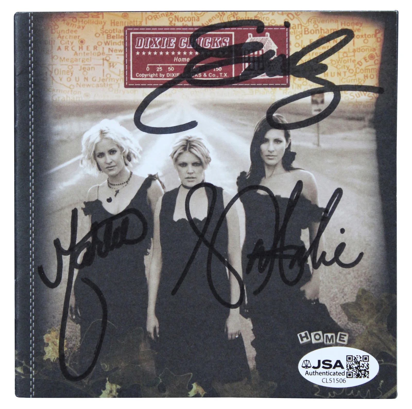Natalie Maines, Martie Maguire, & Emily Strayer — Dixie Chicks (3) Maines, Maguire & Strayer Signed Home CD Booklet JSA #CL51506