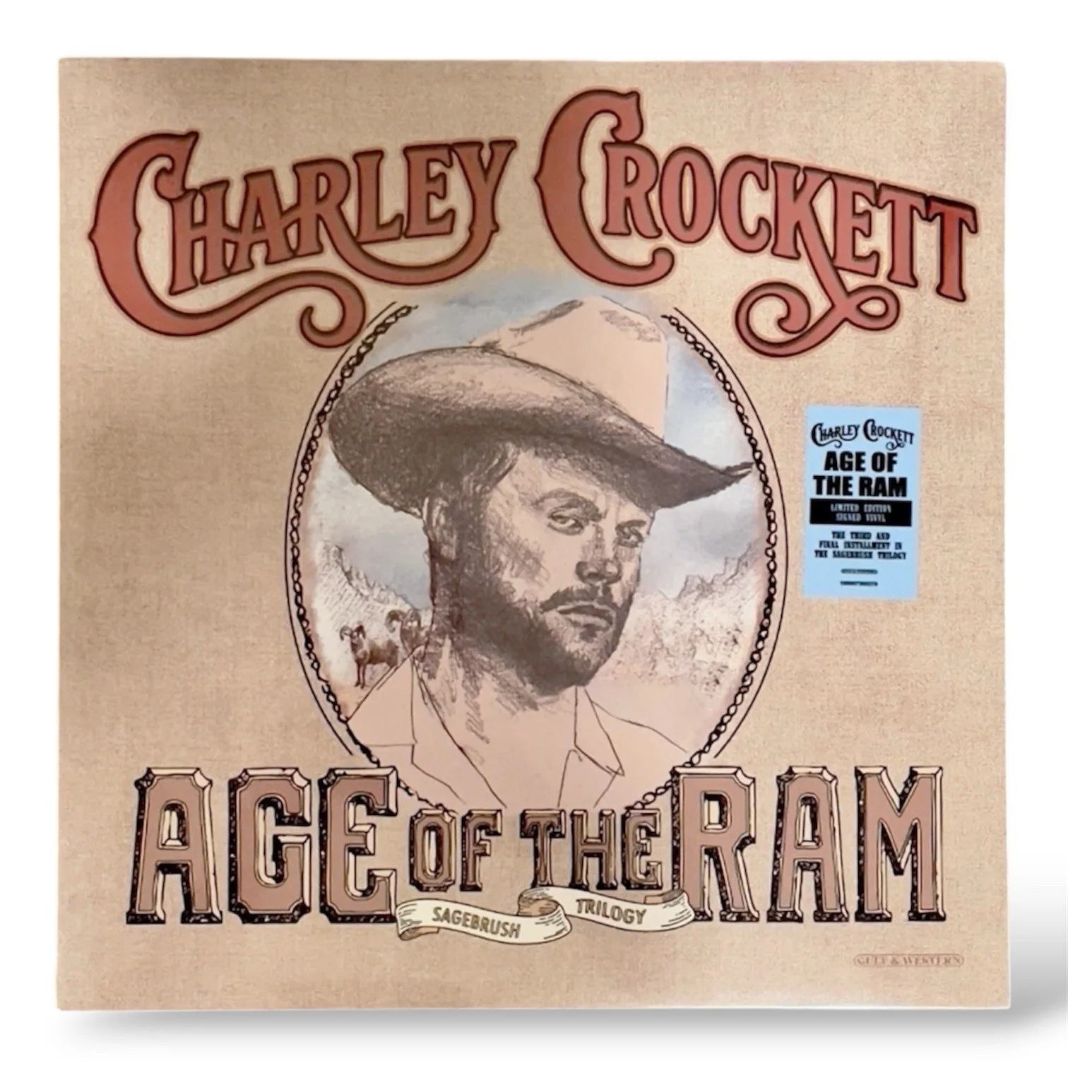 Charley Crockett Age of The Ram Vinyl Record LP Signed Autographed Insert 12x12, image 2