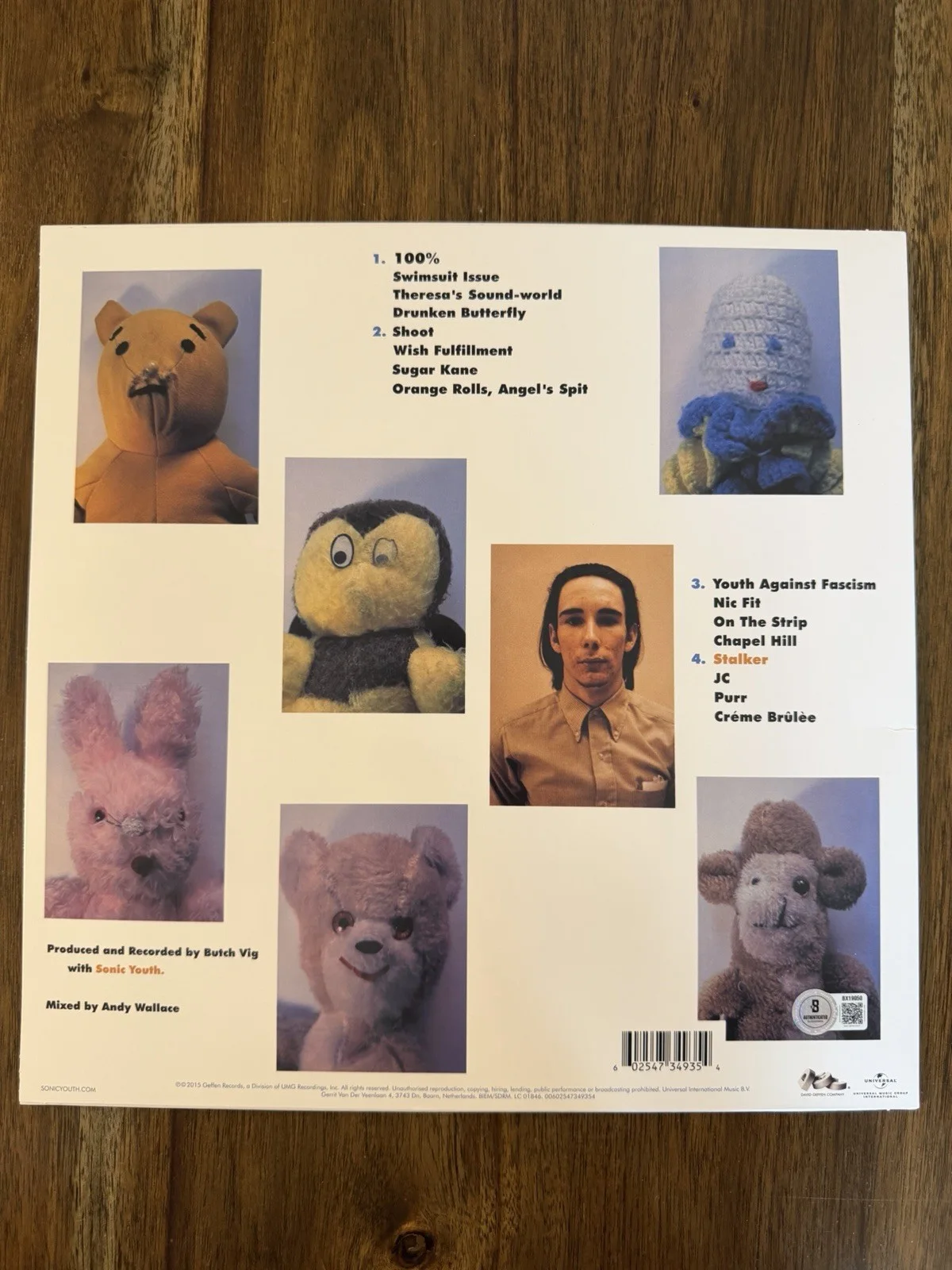 Kim Gordon ‘Sonic Youth’ Signed Vinyl Album ‘Dirty’ Beckett Certified, изображение 2