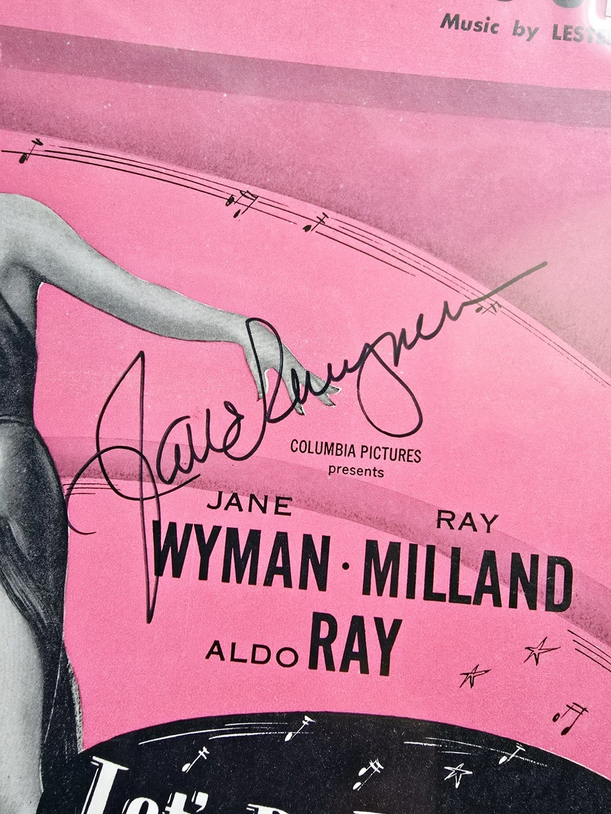 Jane Wyman Actress Signed Autographed Sheet Music 12x9, изображение 2