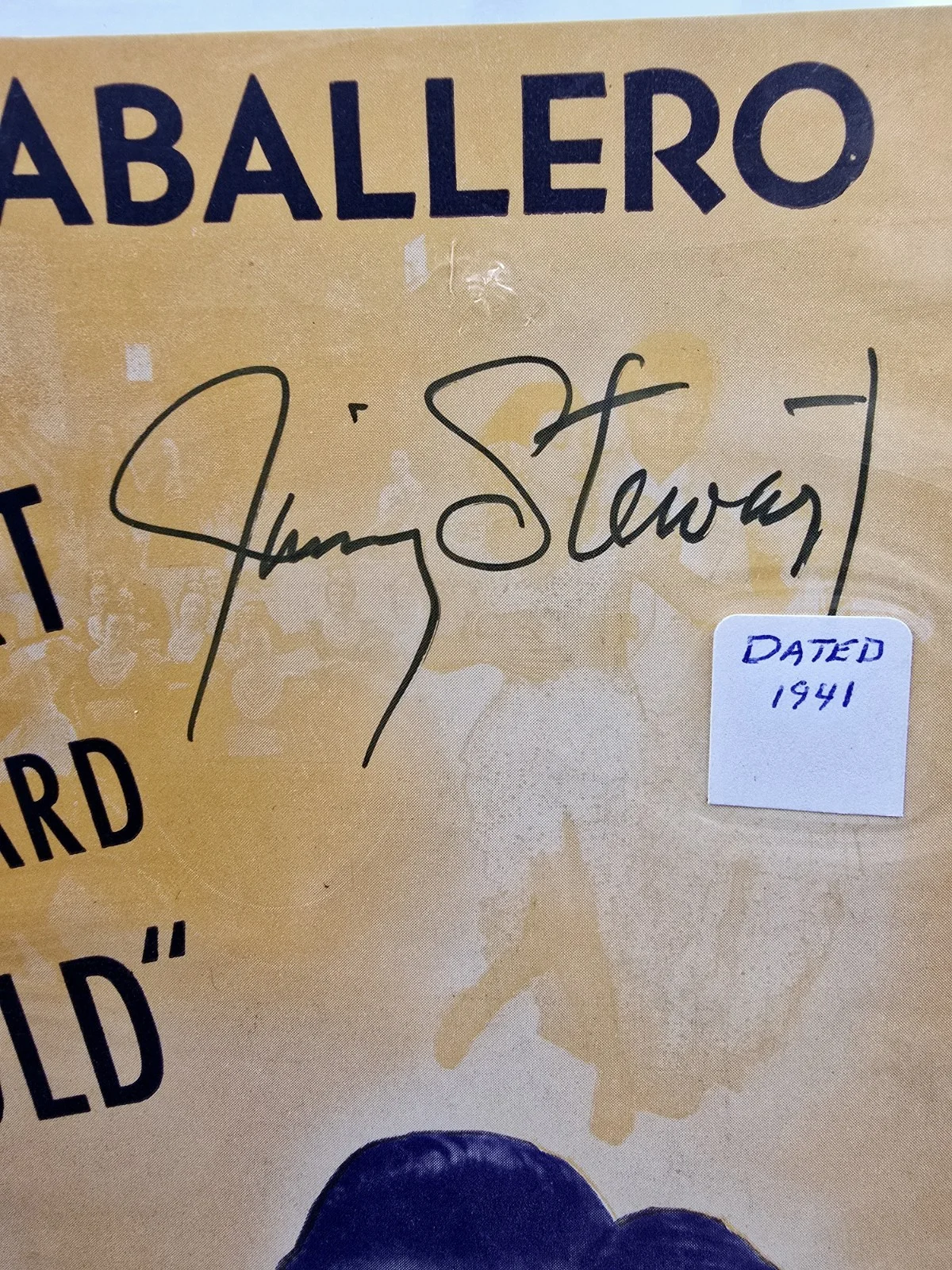 Jimmy Stewart Signed Autographed Sheet Music 12x9, image 2