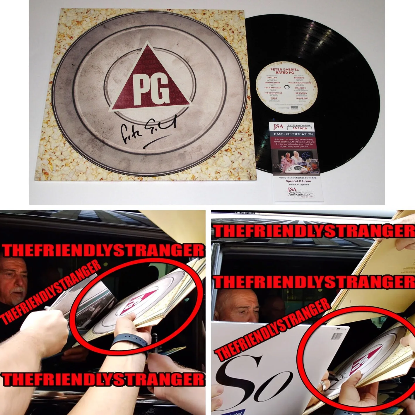 Peter Gabriel — Peter Gabriel signed "RATED PG" Vinyl Album LP Autographed EXACT PROOF JSA COA