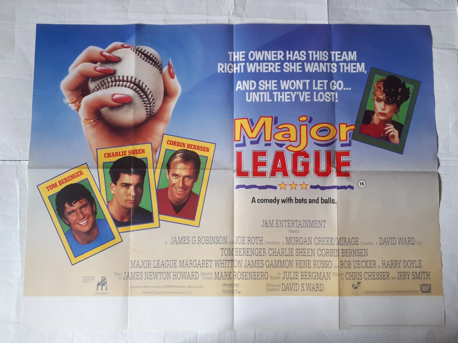 Major League 1989 ORIGINAL Poster UK Quad 30x40" 1980s charlie sheen, изображение 4