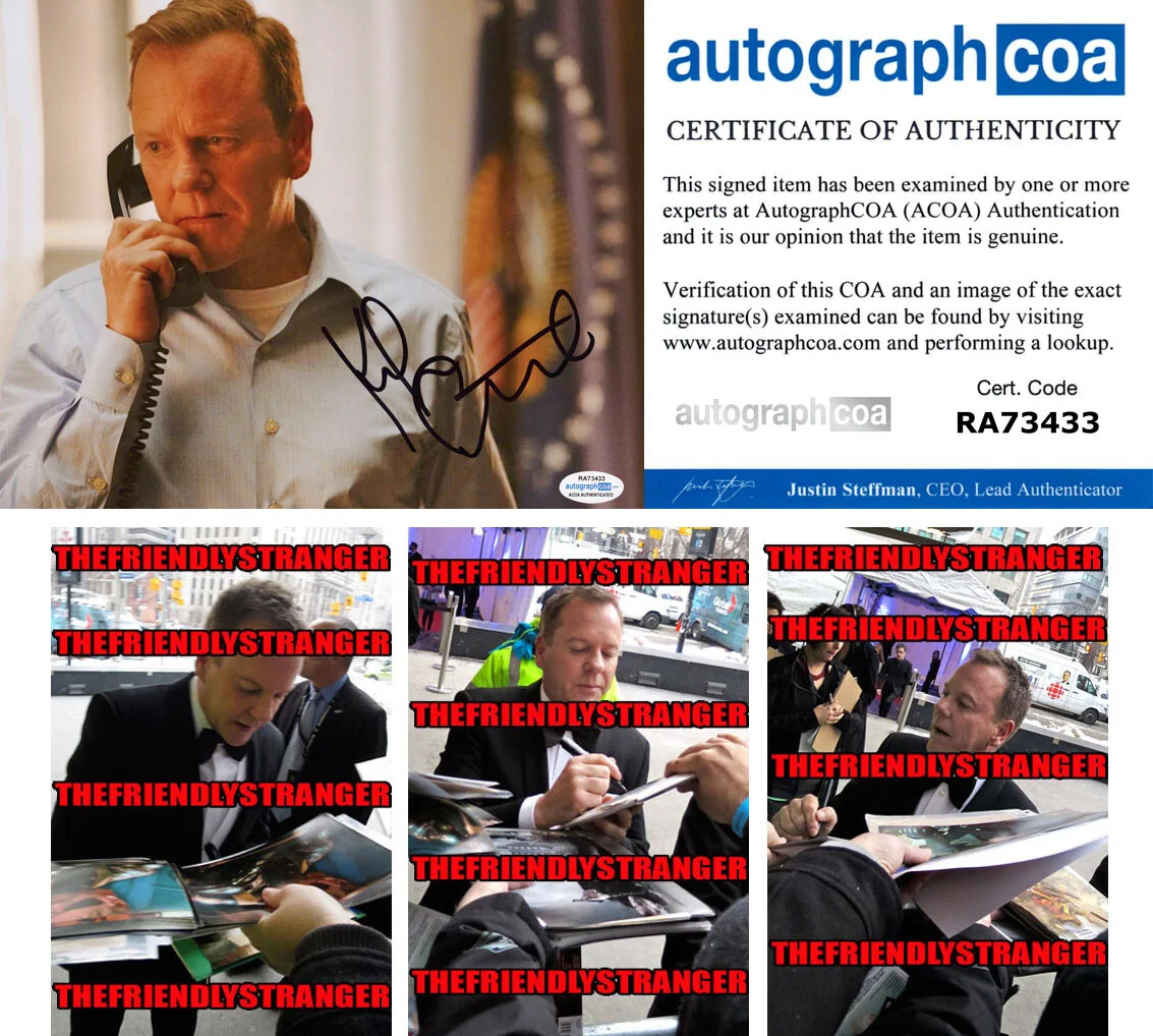 KIEFER SUTHERLAND — Kiefer Sutherland signed "DESIGNATED SURVIVOR" 8x10 Photo a PROOF Pres ACOA COA