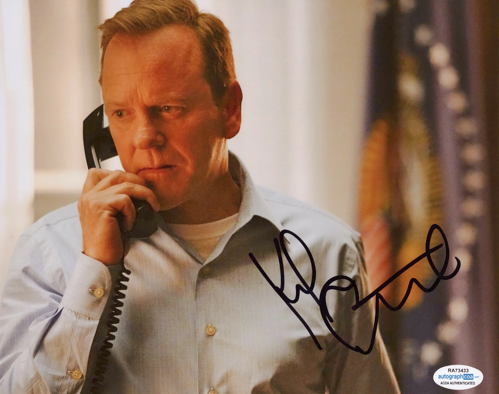KIEFER SUTHERLAND — Kiefer Sutherland signed "DESIGNATED SURVIVOR" 8x10 Photo a PROOF Pres ACOA COA, изображение 3
