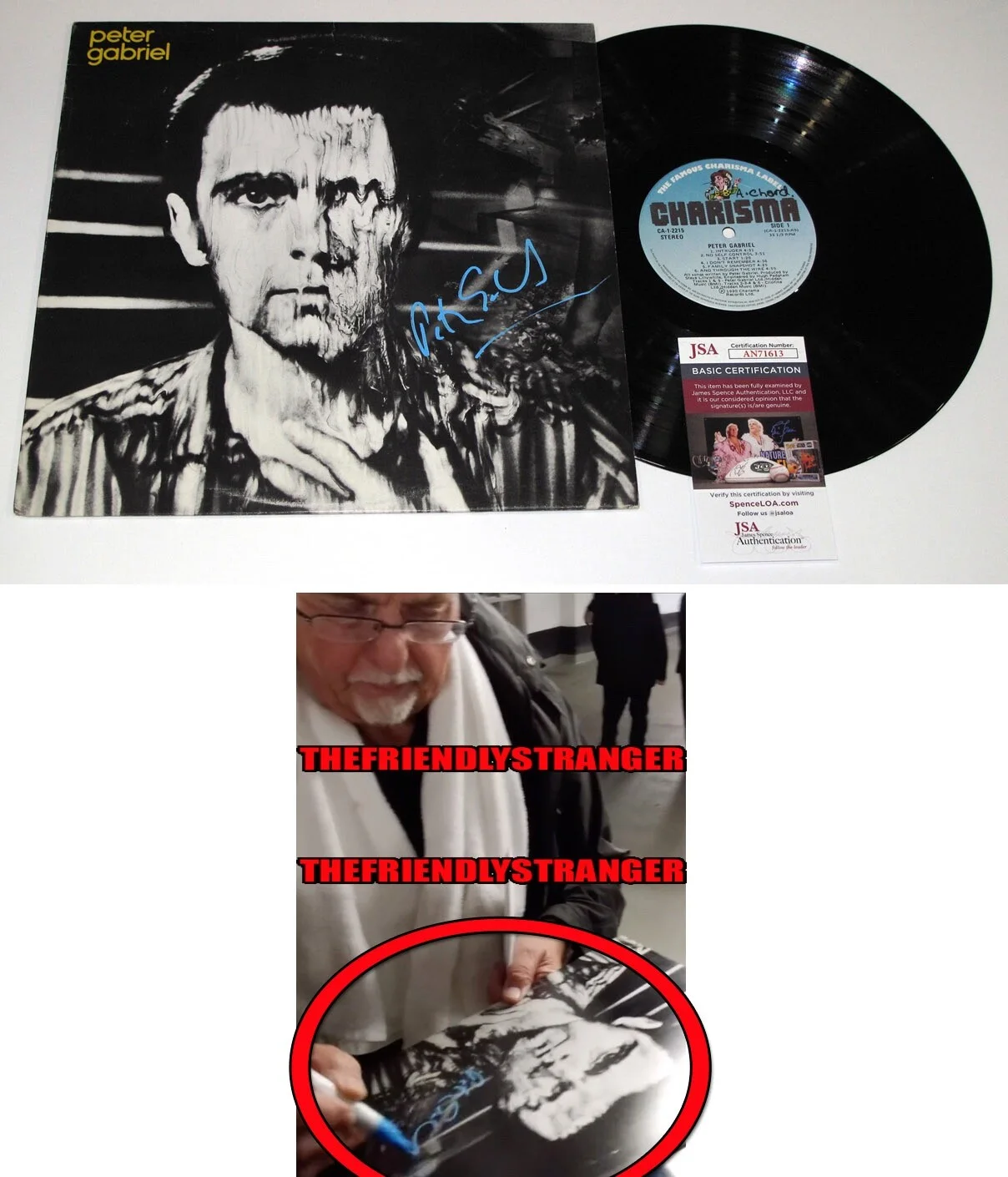 Peter Gabriel — Peter Gabriel signed "SELF TITLED 1980" MELT Vinyl Album LP Exact Proof JSA COA