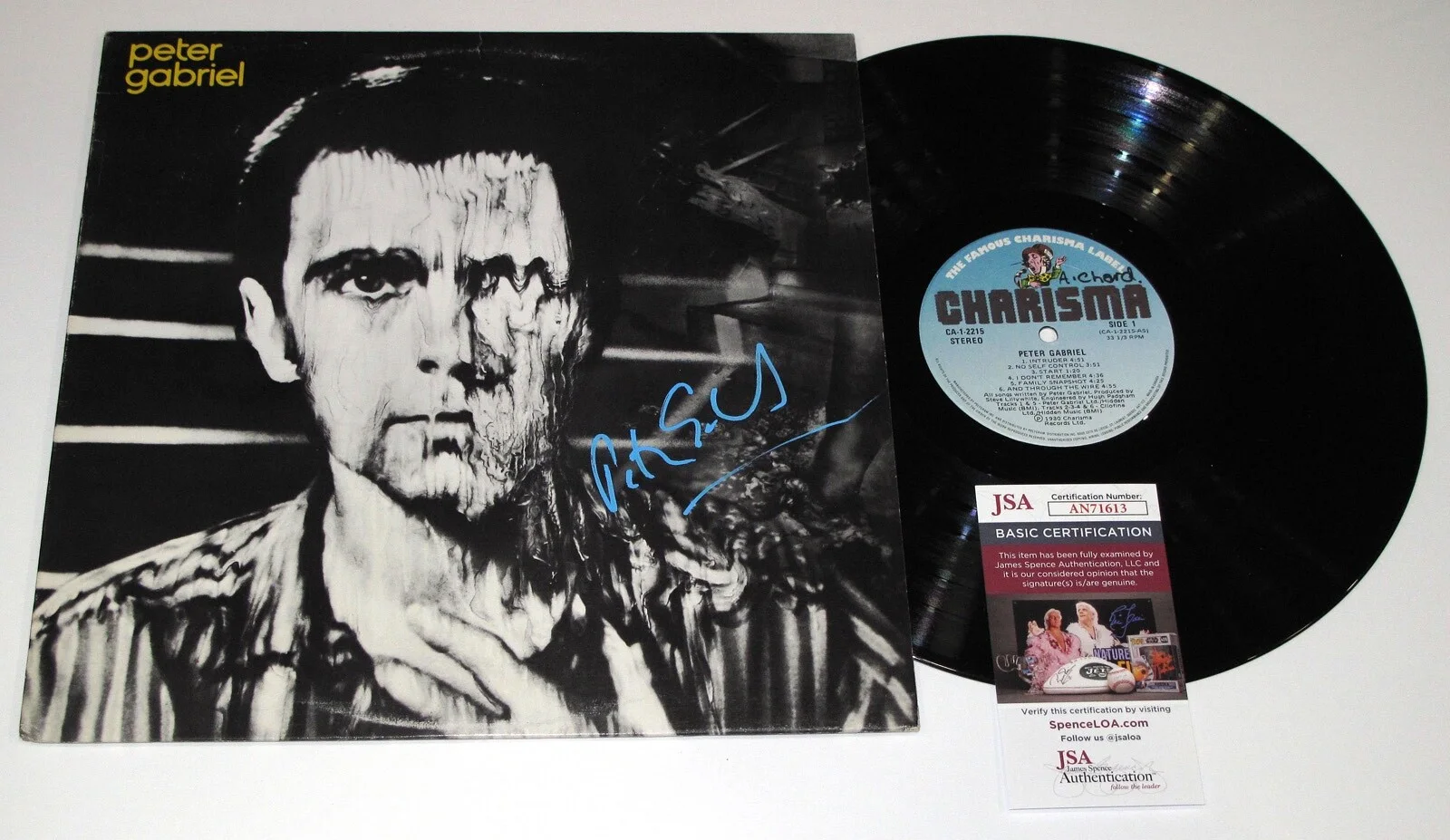 Peter Gabriel — Peter Gabriel signed "SELF TITLED 1980" MELT Vinyl Album LP Exact Proof JSA COA, изображение 5