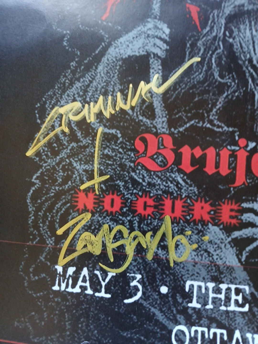 AUTO Brujeria Poster Signed By Band 14"X11" May 3, 2026 Show Ottawa Cattle Decap, изображение 4