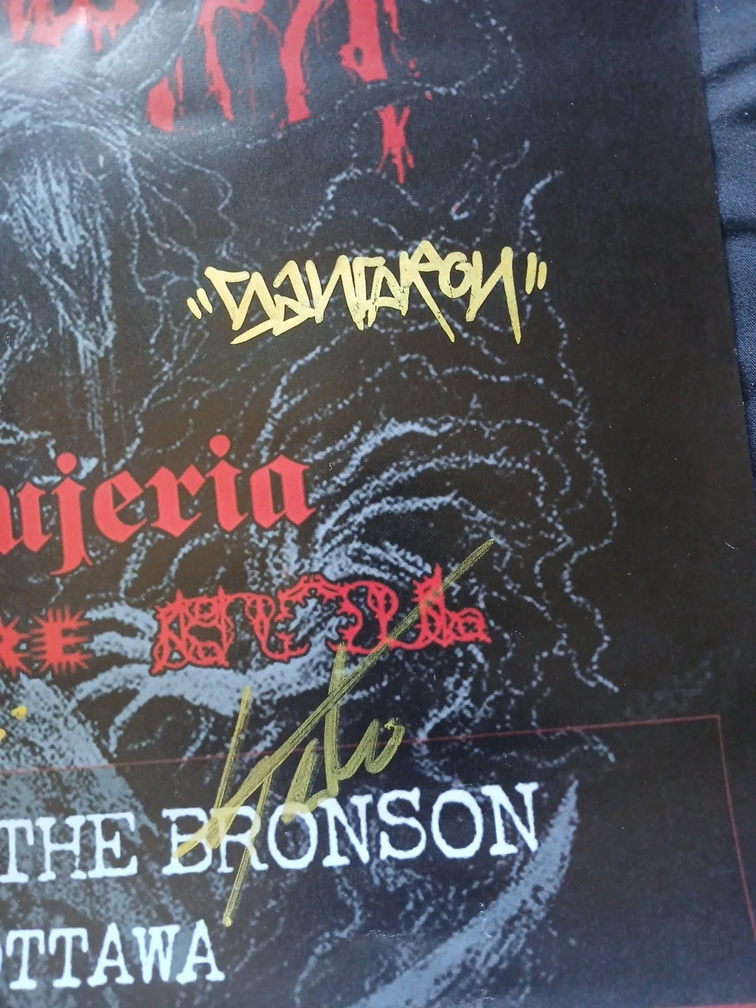 AUTO Brujeria Poster Signed By Band 14"X11" May 3, 2026 Show Ottawa Cattle Decap, изображение 5