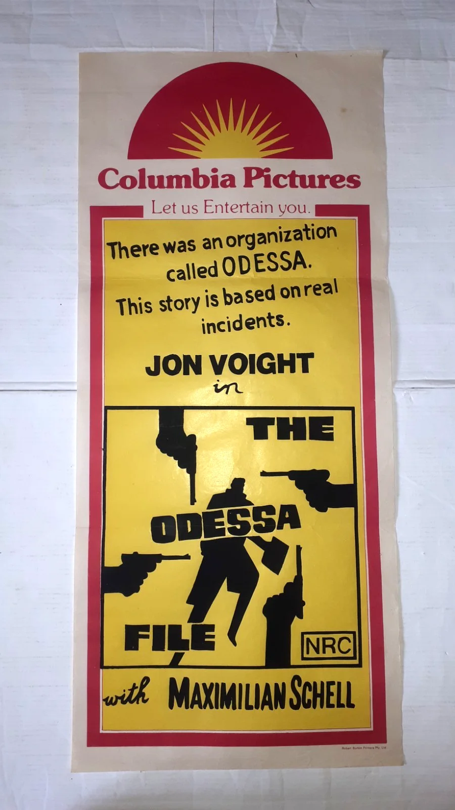The Odessa File 1974 jon voight Austrailian daybill poster original 13.25x29.75, image 3