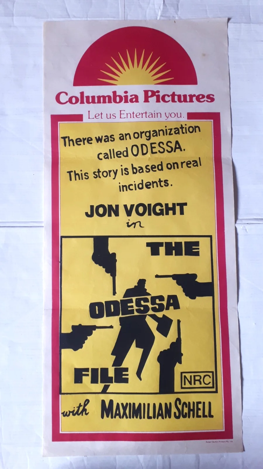 The Odessa File 1974 jon voight Austrailian daybill poster original 13.25x29.75, image 4