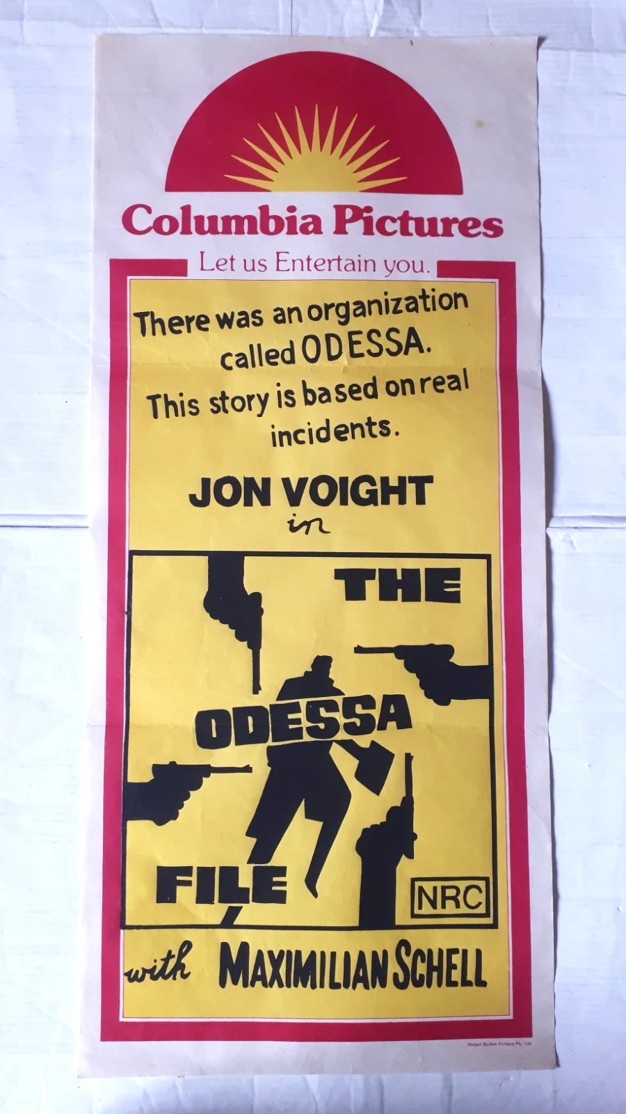 The Odessa File 1974 jon voight Austrailian daybill poster original 13.25x29.75, image 5