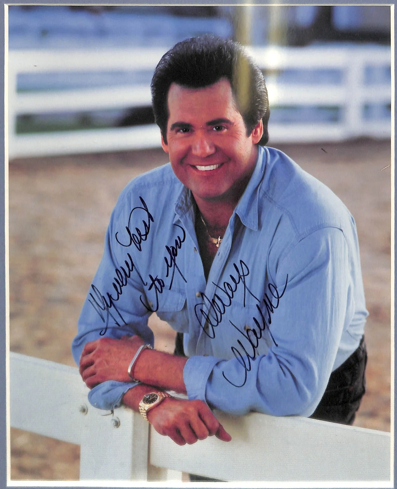Wayne Newton Signed Framed 9.5x7.5 Photo Autographed Las Vegas Entertainer, image 2