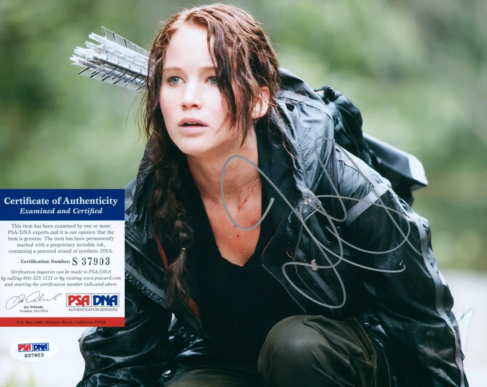 Jennifer Lawrence — Jennifer Lawrence Signed PSA/DNA COA Autographed 8X10 Hunger Games Photo Auto, image 2