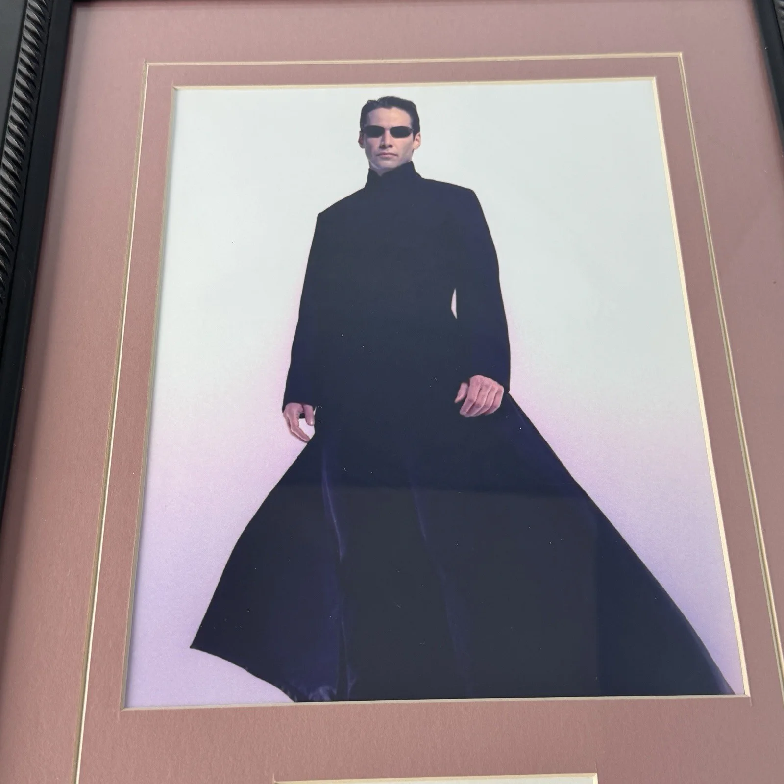Keanu Reeves Autographed Card 8x10 Photo On 20x14 Glass Panel Wood Frame Signed, изображение 4