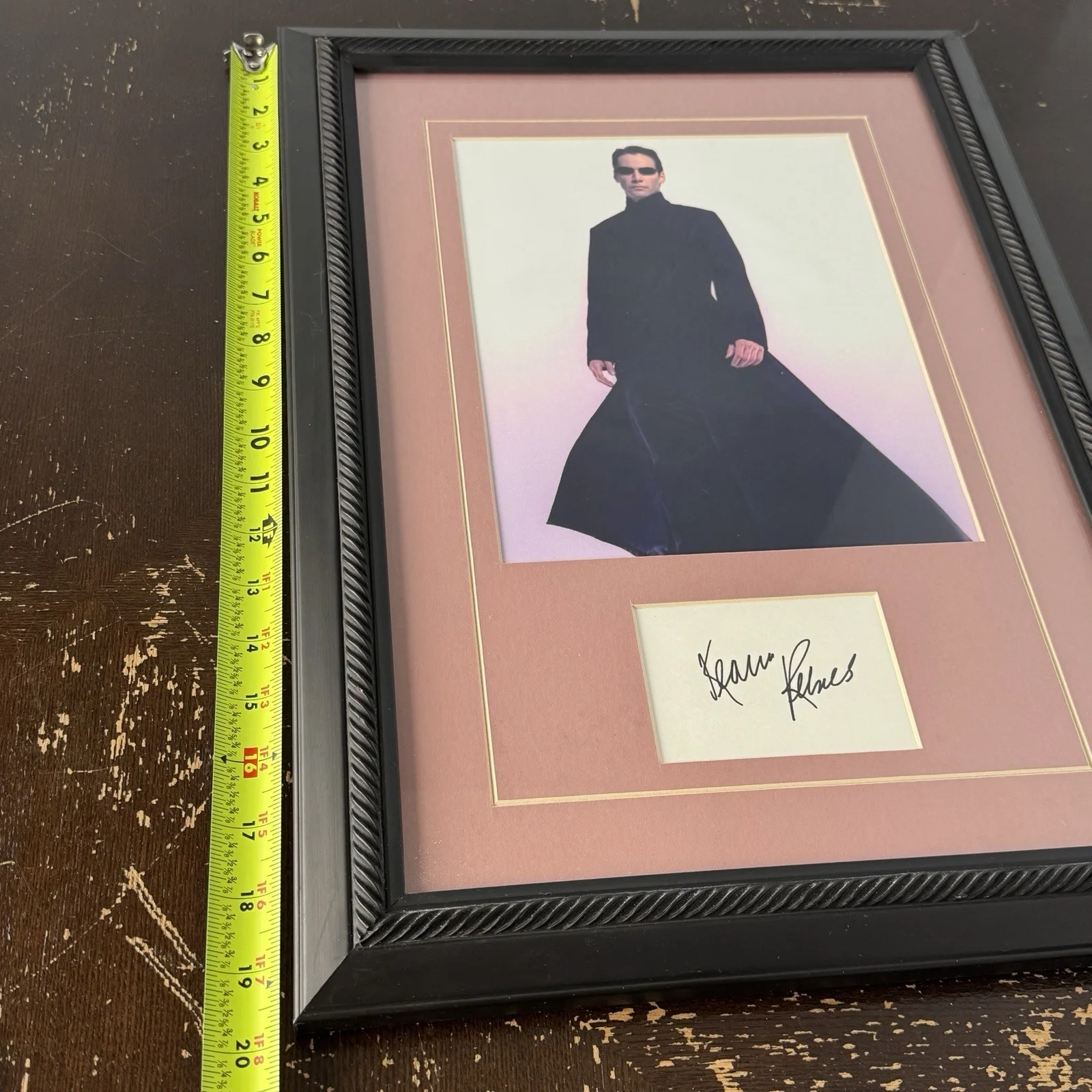 Keanu Reeves Autographed Card 8x10 Photo On 20x14 Glass Panel Wood Frame Signed, изображение 5