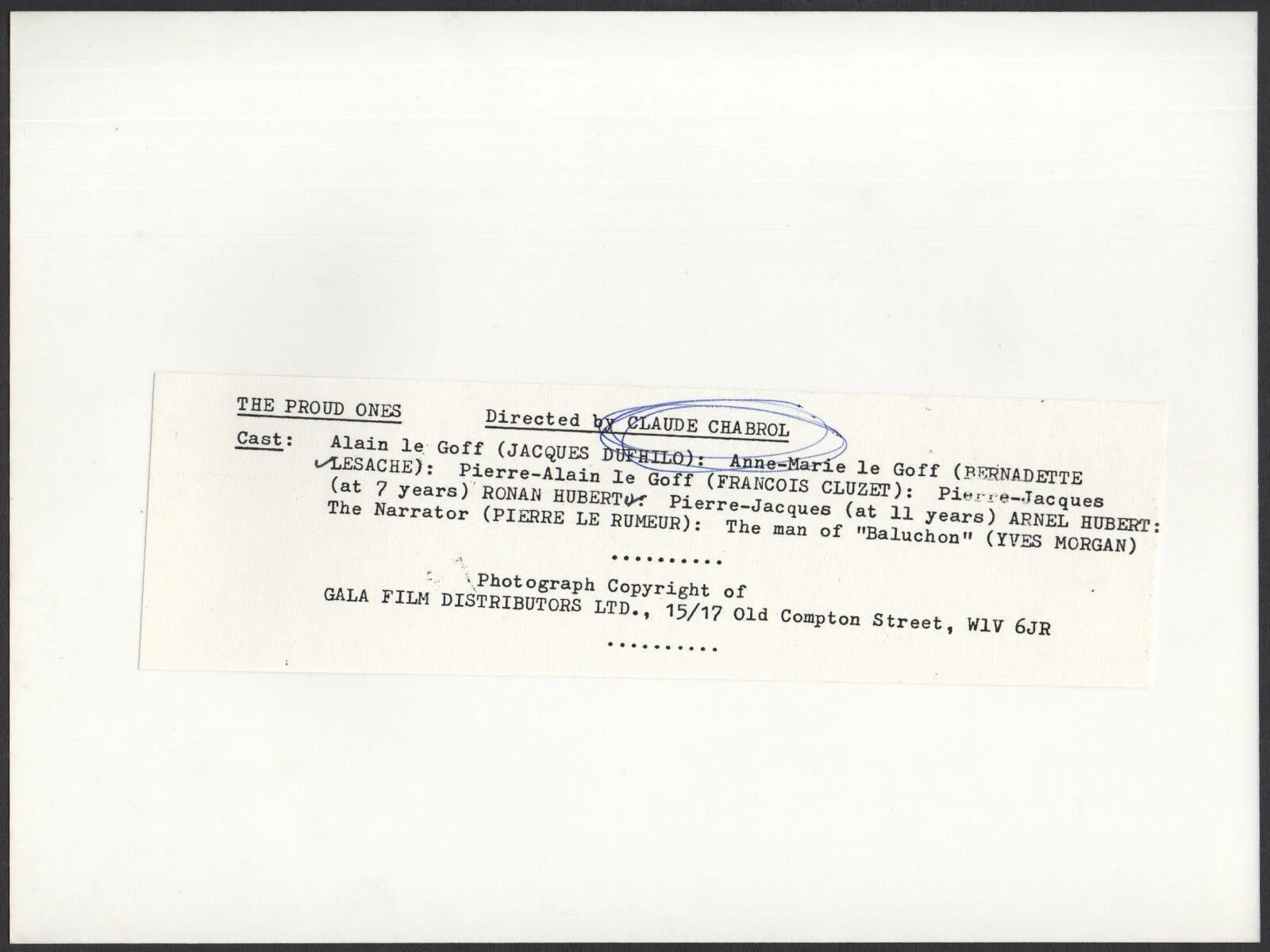 PROUD ONES 1980 Claude Chabrol Bernadette Le Saché, Ronan Hubert 10x8 STILL, изображение 2