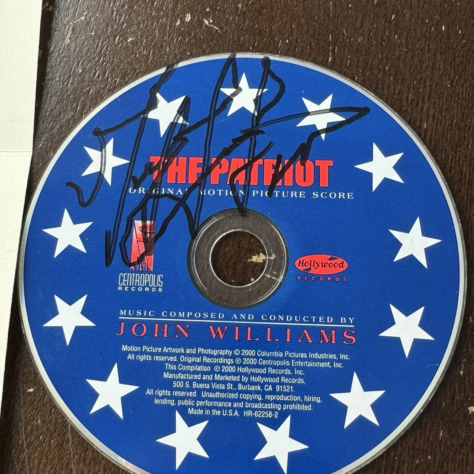 Mel Gibson — Mel Gibson Autographed CD The Patriot With COA In Person Hand Signed Soundtrack, изображение 2