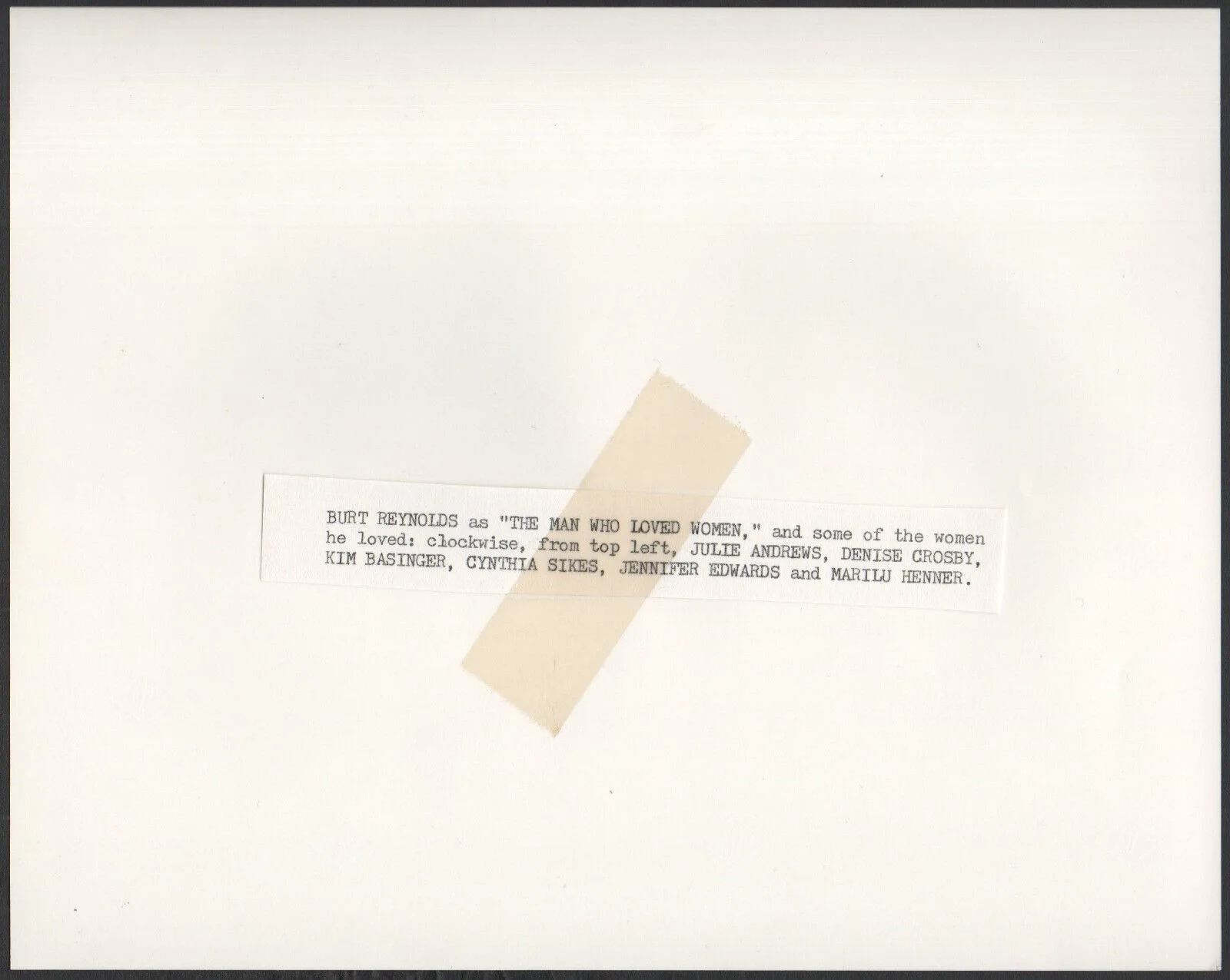 MAN WHO LOVED WOMEN 1983 Burt Reynolds, Julie Andrews 10x8 STILL, изображение 2