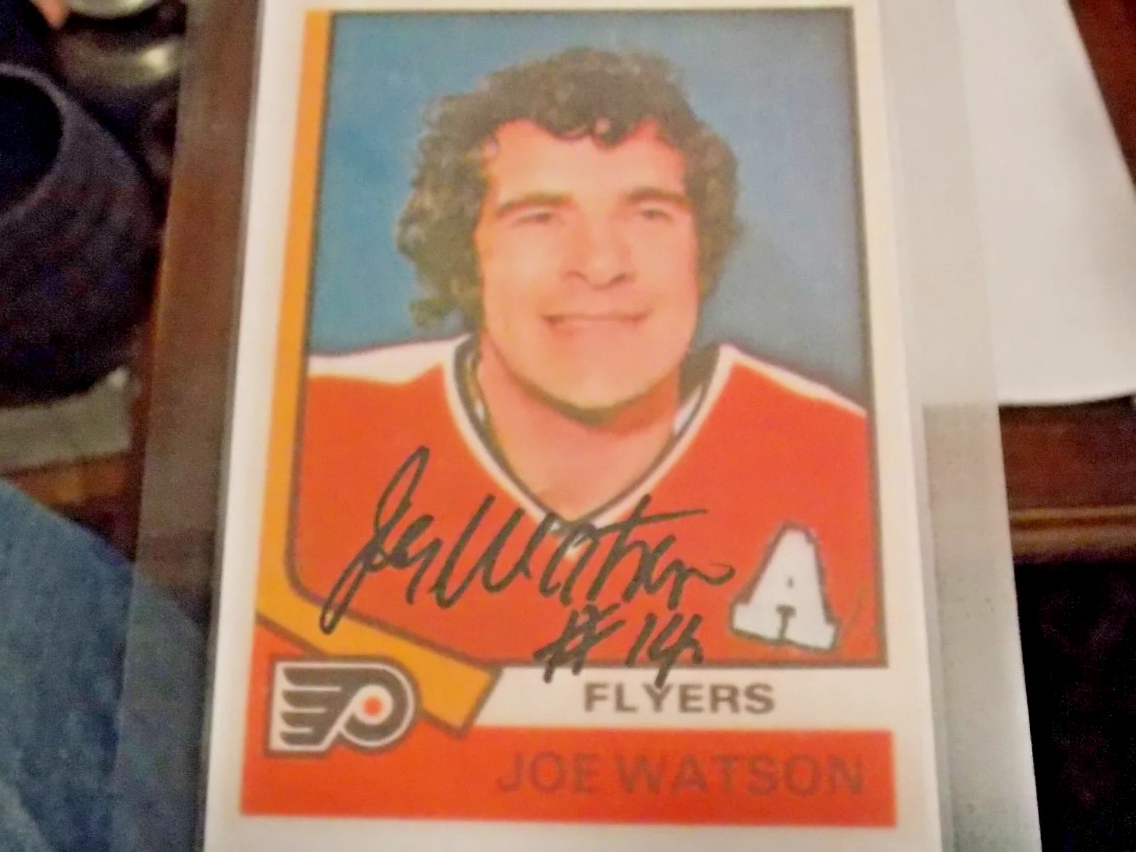 Laminated Philadelphia Flyers #14 Joe Watson Signed Autographed Photo, image 2