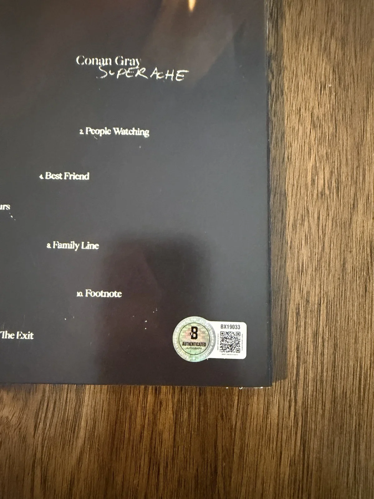 ‘Conan Gray’ Signed Vinyl Album ‘Superache’ Pop Singer Beckett Certified, image 3