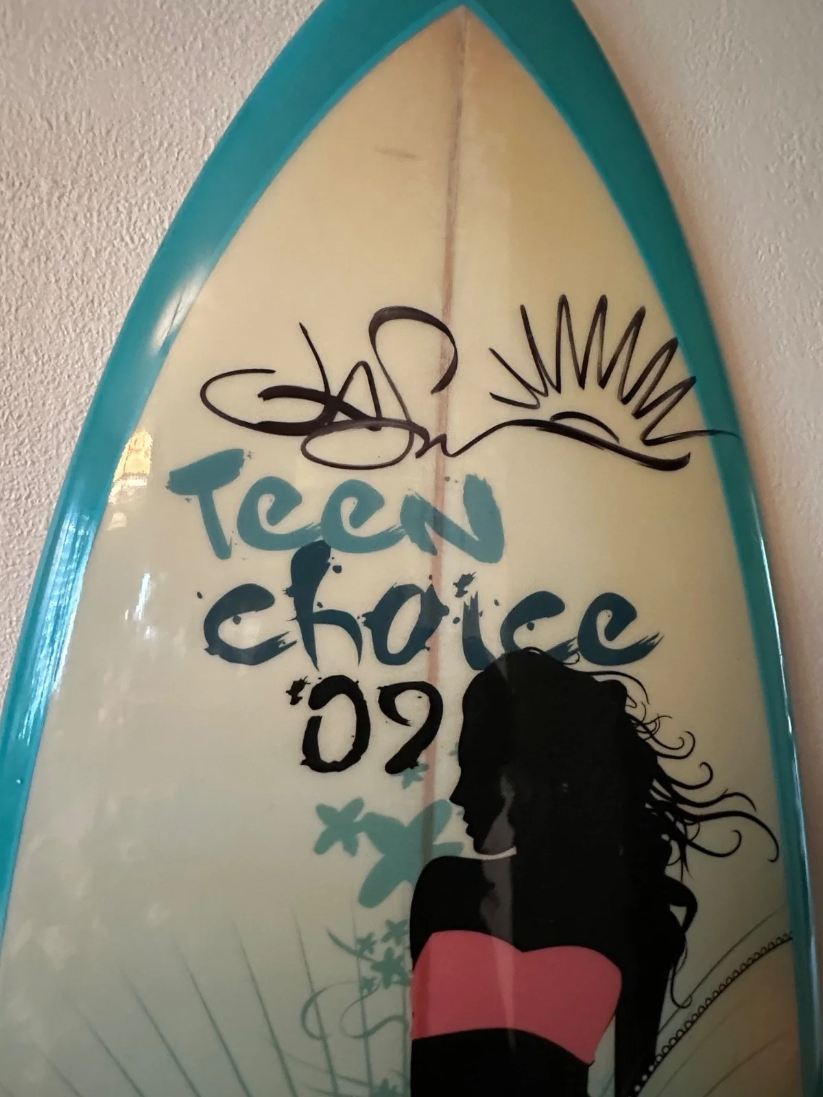 2009 Teen Choice Award Surf Board signed by Jason Mraz, image 3
