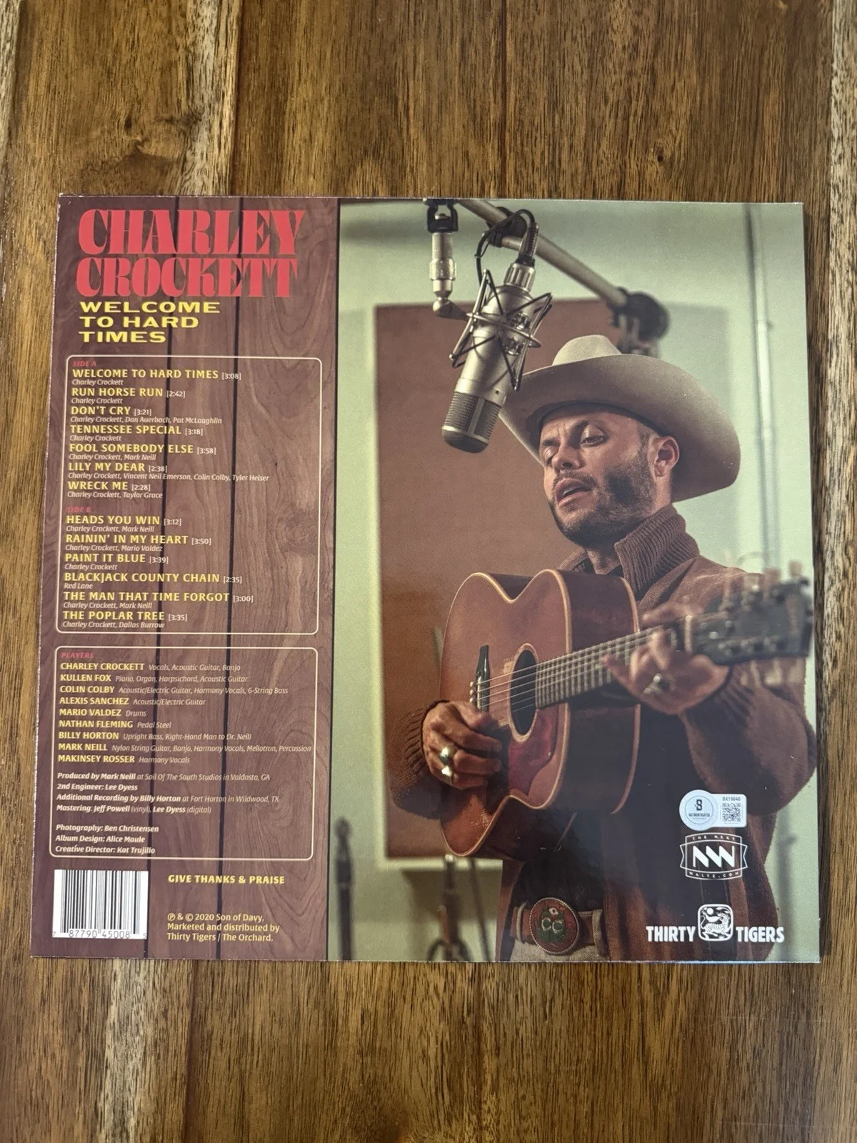 ‘Charley Crockett’ Signed Vinyl Album ‘Welcome To Hard Times’ Record Beckett, изображение 2