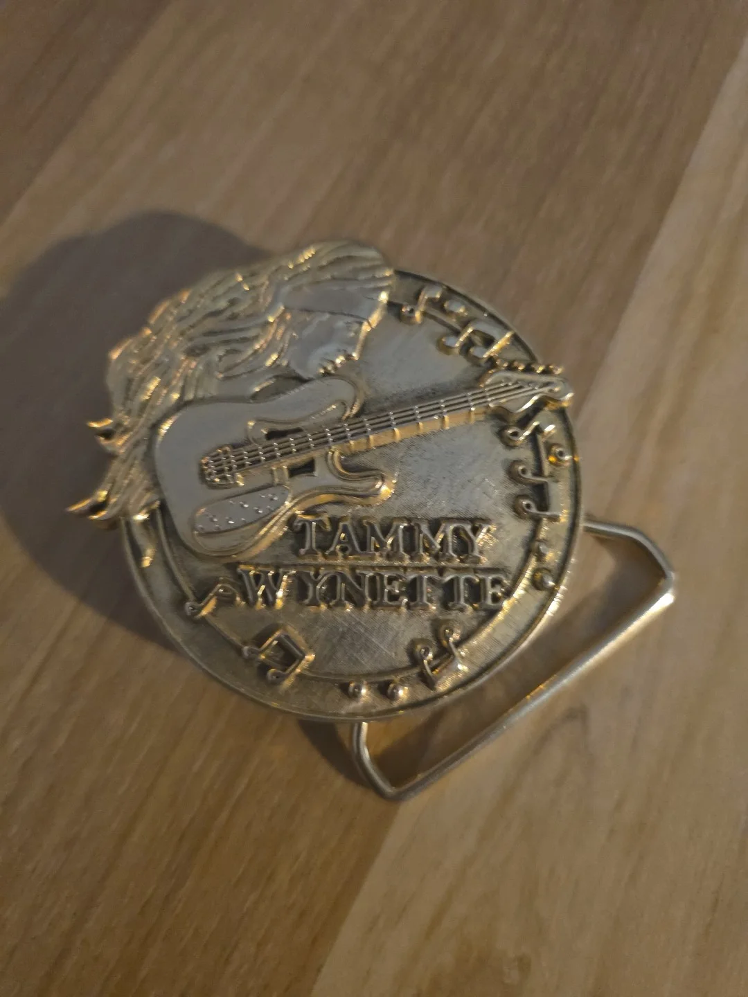 Tammy Wynette Limited edition, rare belt buckle with etched signature on back, image 2