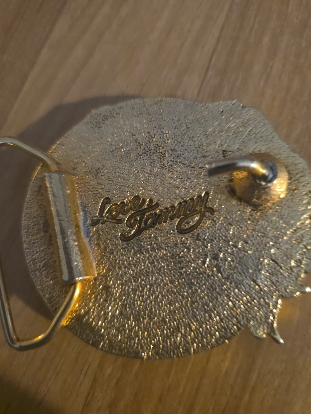 Tammy Wynette Limited edition, rare belt buckle with etched signature on back, image 4