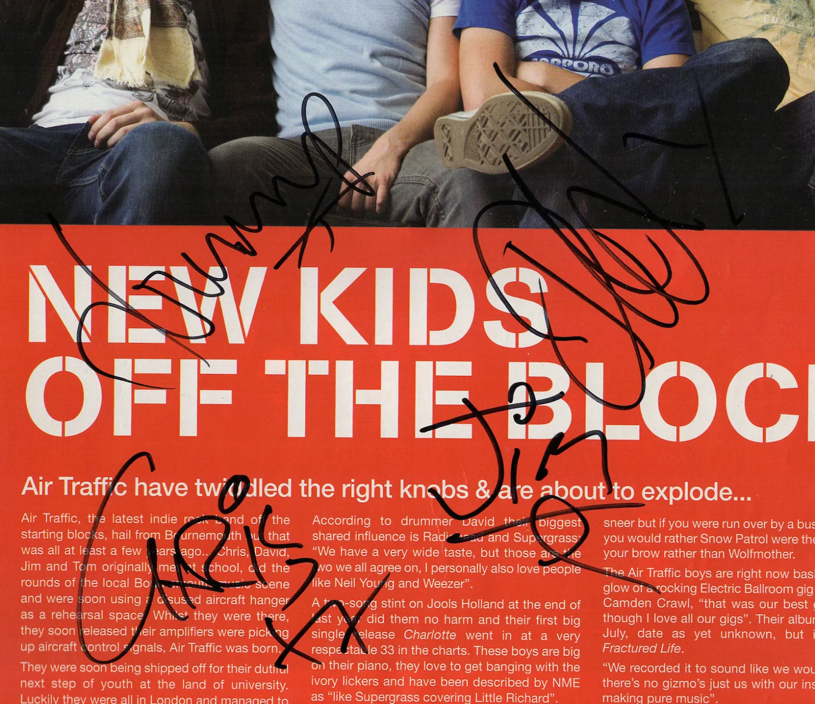 Air Traffic Band Autographed Signed Magazine Photo Page AMCo COA 2609, изображение 2