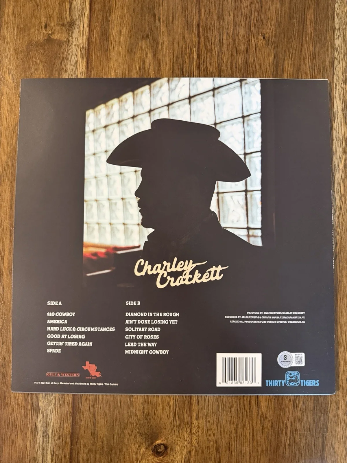 ‘Charley Crockett’ Signed Vinyl Album ‘$10 Cowboy’ Record Beckett Certified, изображение 2