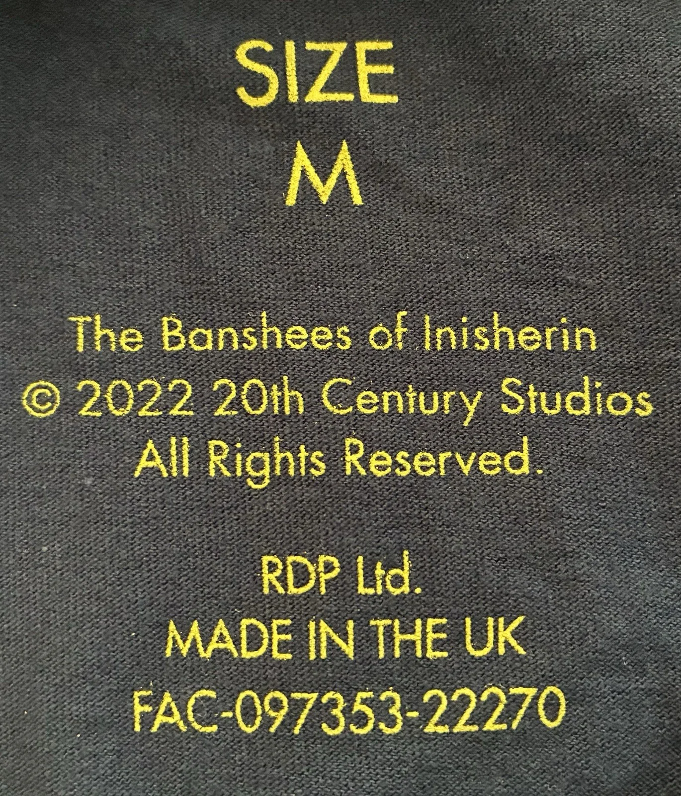 Banshees Of Inisherin Promotional Tee - M - Blue Promo T-Shirt - Farrell Keoghan, изображение 5