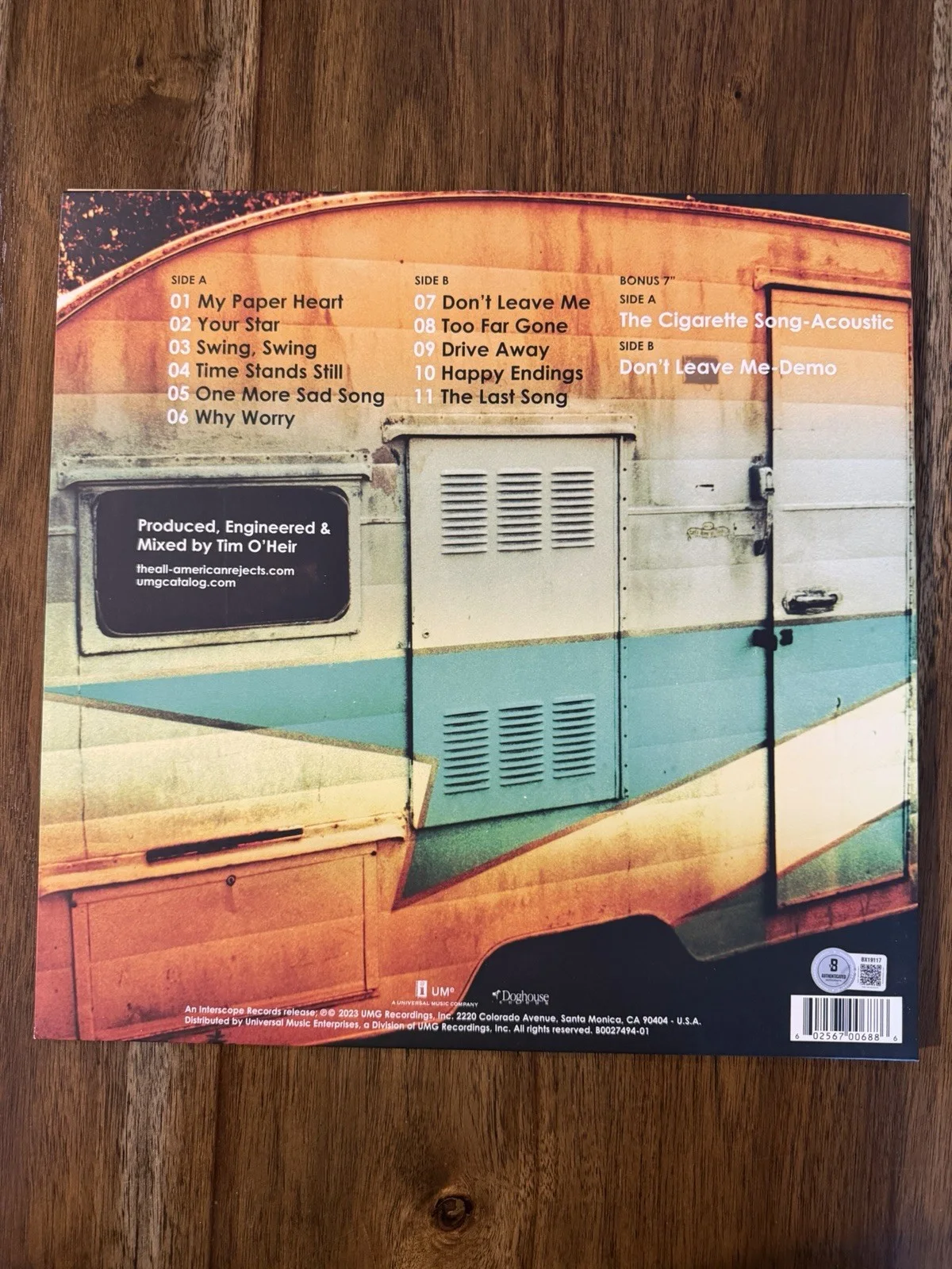 Tyson Ritter ‘All American Rejects’ Band Signed Vinyl Album Autograph Beckett, image 3