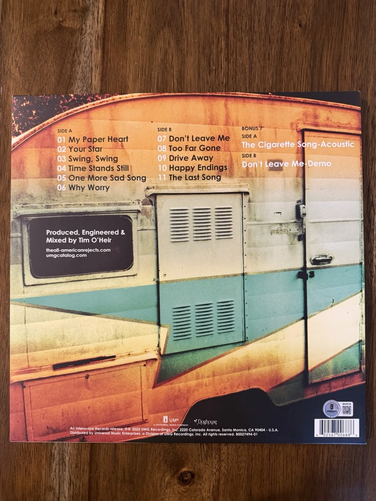 Tyson Ritter ‘All American Rejects’ Band Signed Vinyl Album Autograph Beckett, image 2