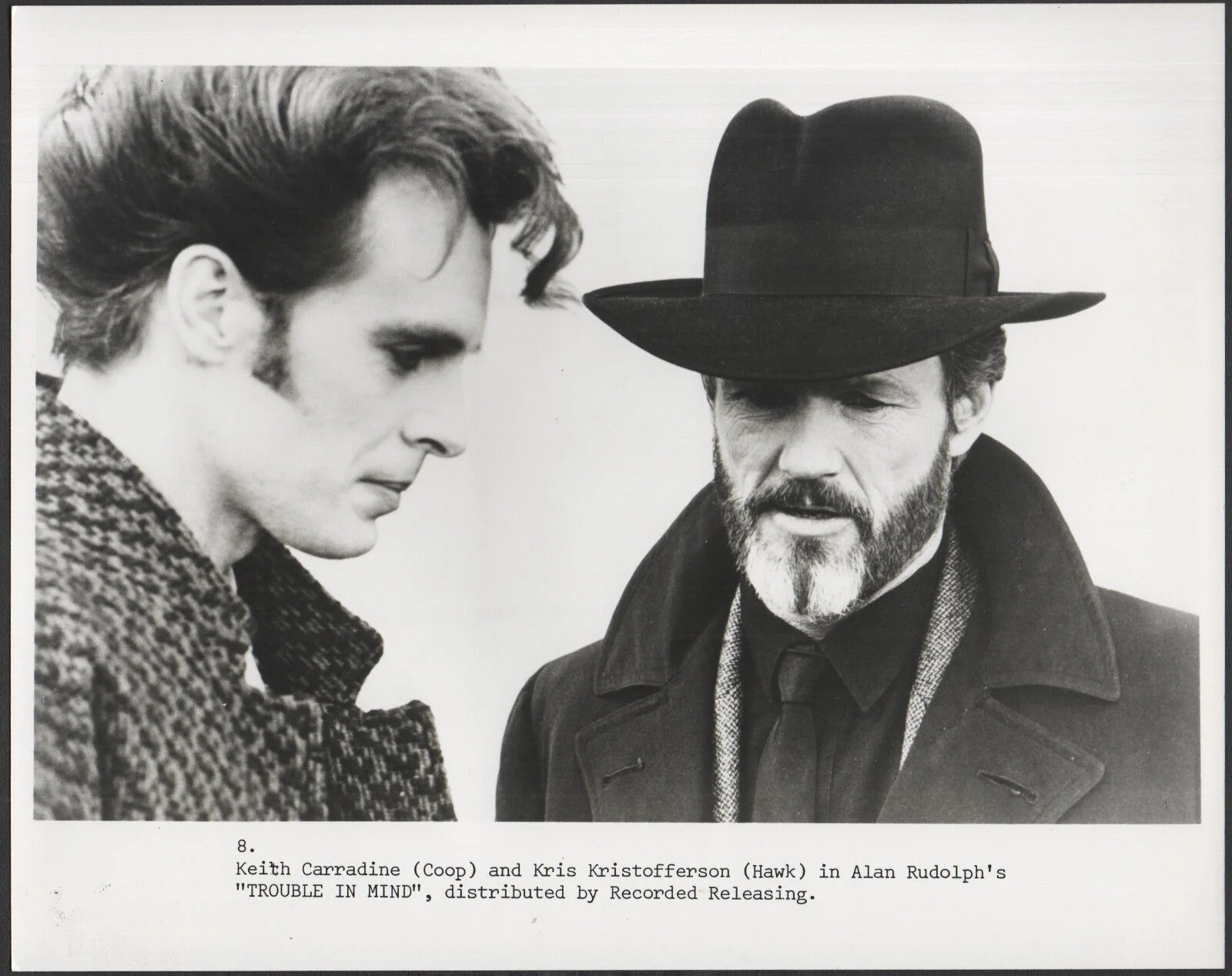 TROUBLE IN MIND 1985 Kris Kristofferson, Keith Carradine 2 10x8 STILLS, image 2