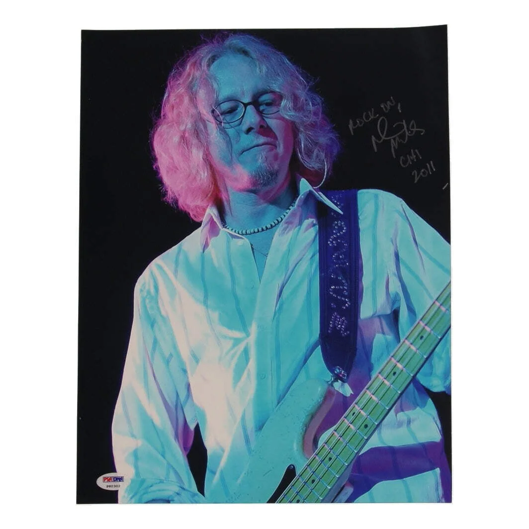 Mike Mills — Mike Mills Signed (PSA) 11x14 Photo Inscribed "Rock On" & "2011" - R.E.M.