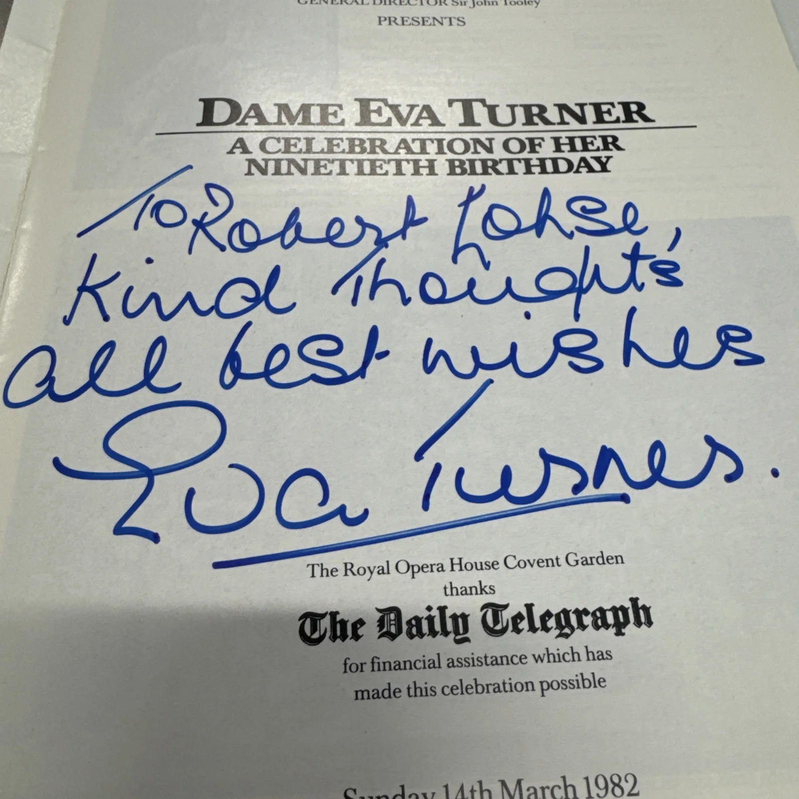EVA TURNER - Celebration Of Her Ninetieth Birthday SIGNED PROGRAM & PHOTO, изображение 5
