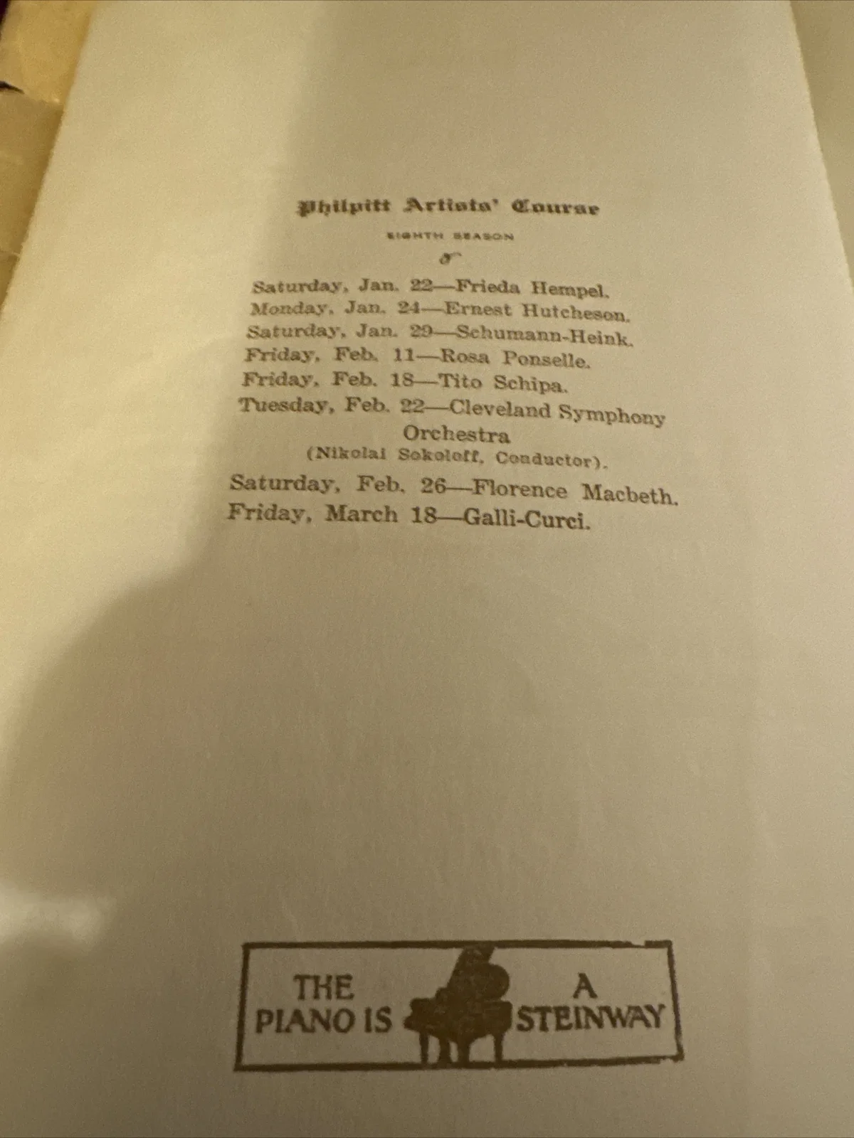 Ernestine Schumann Heink 1927 SIGNED Concert Program, image 3
