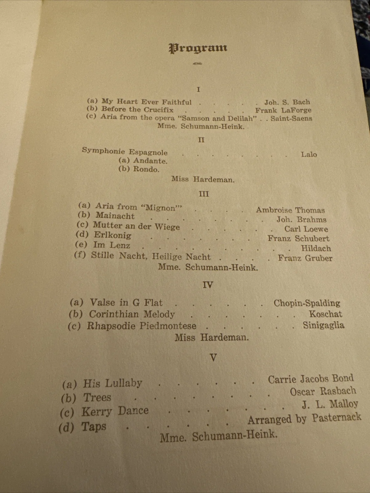 Ernestine Schumann Heink 1927 SIGNED Concert Program, image 4