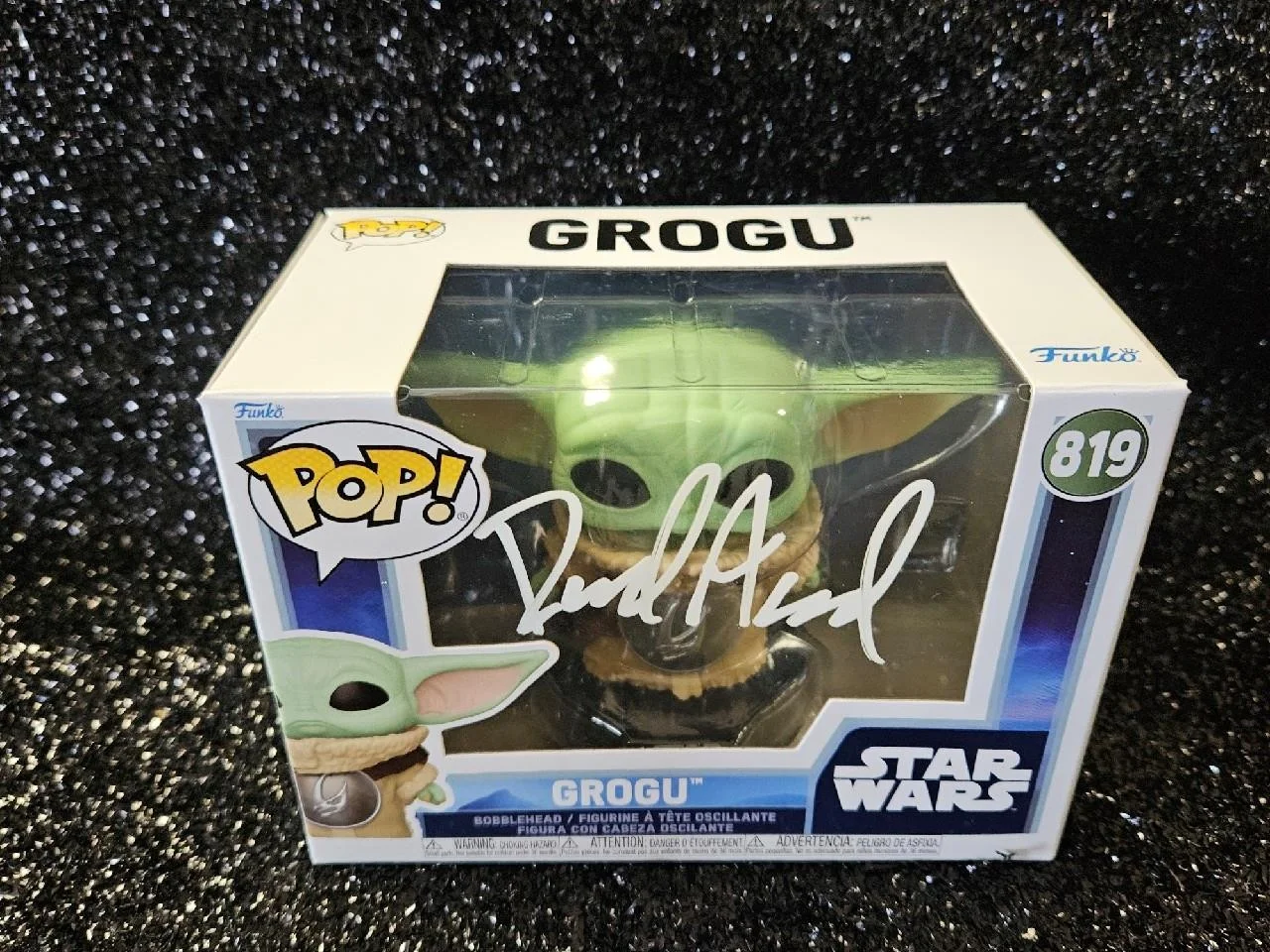 DAVID ACORD — DAVID ACORD HAND SIGNED AUTOGRAPHED FUNKO POP! 819 STAR WARS GROGU FIGURE W/ COA, изображение 2