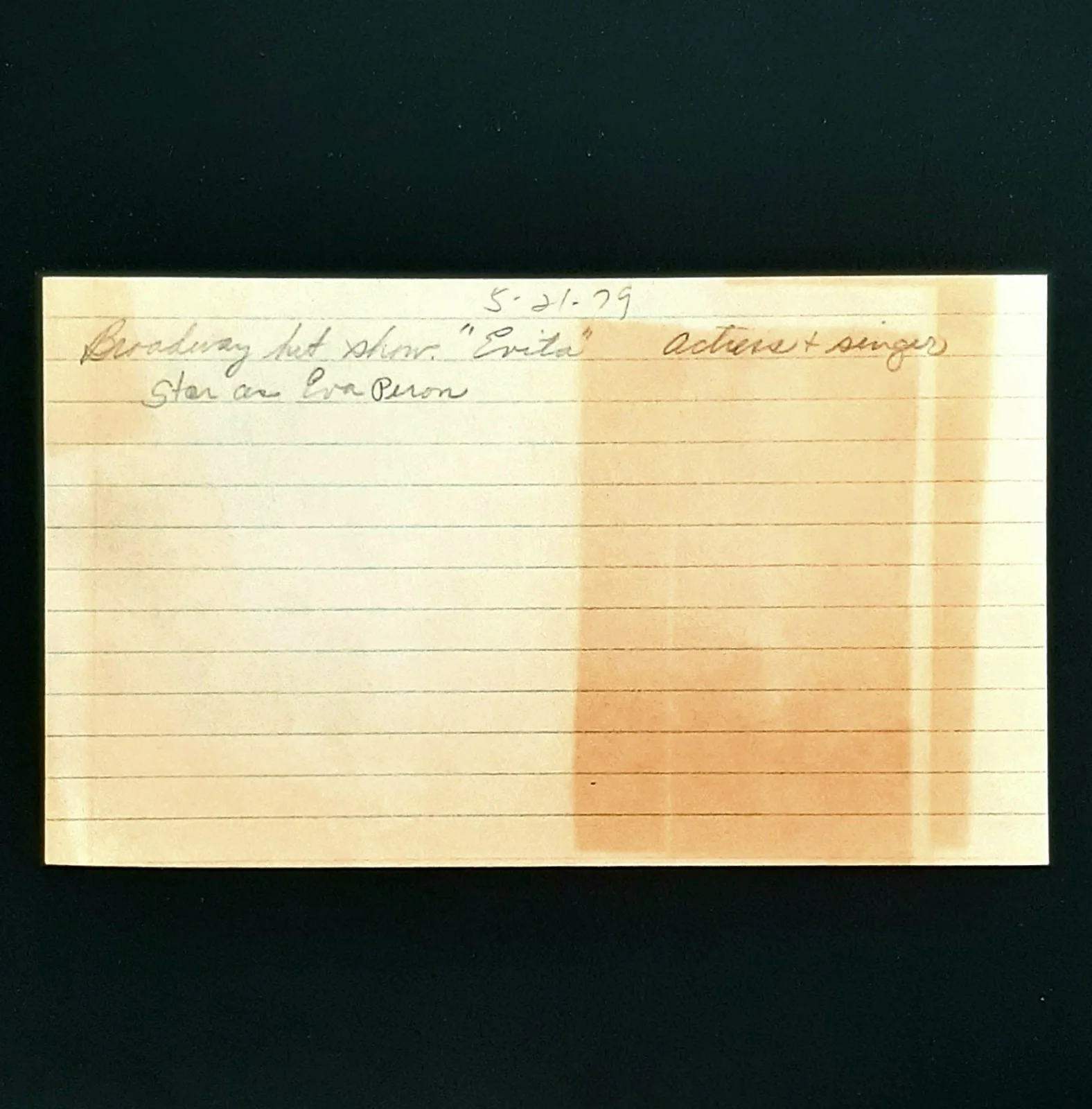 Patti LuPone — Actress/Singer Patti LuPone Signed Index Card "Evita" Dorothy Chandler Pavilion, изображение 3