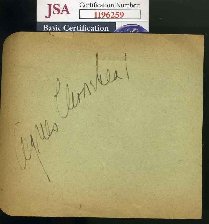 Agnes Moorehead — Agnes Moorehead JSA Coa Signed 1940`s Album Page Autograph