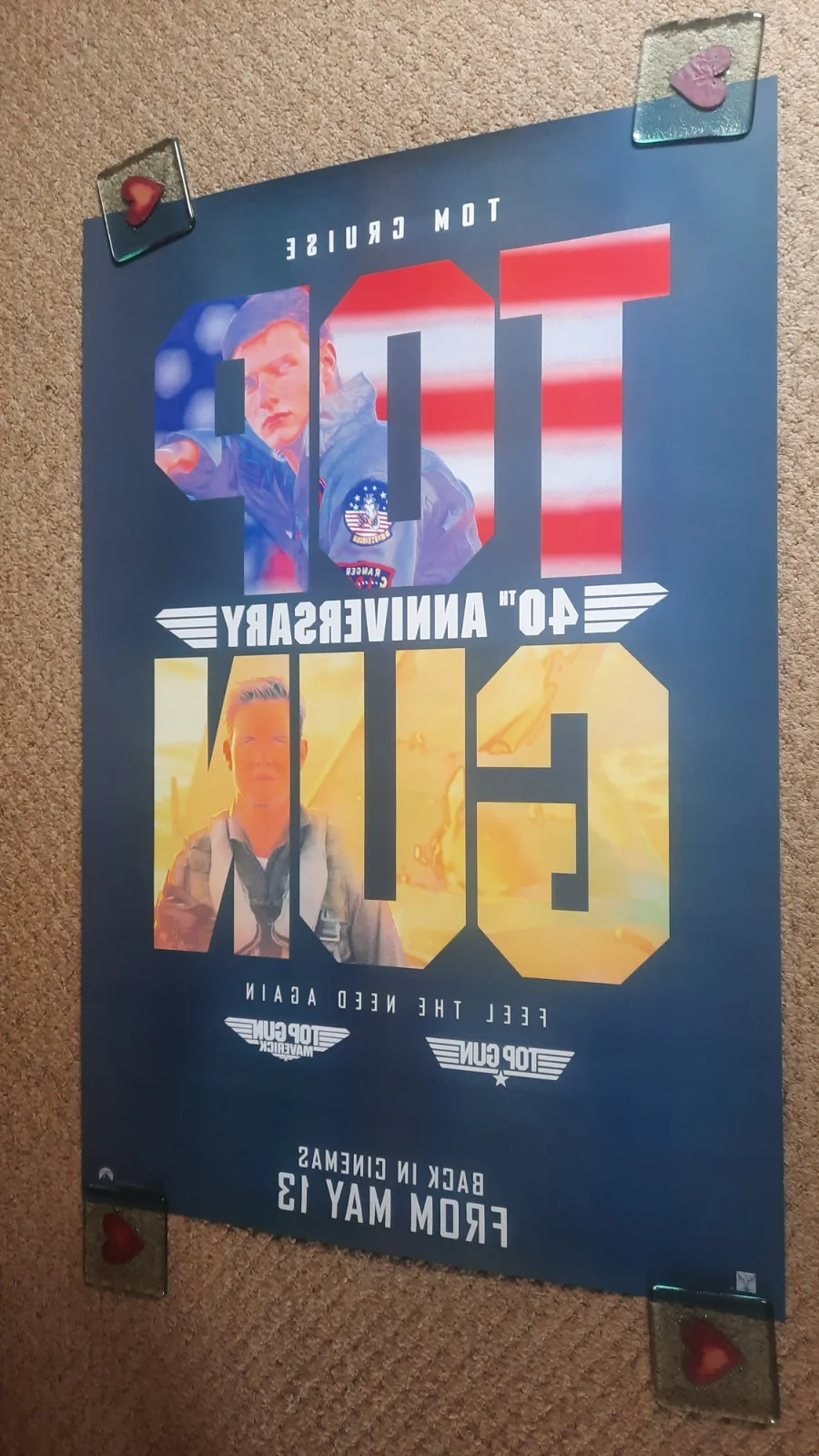 Top Gun 40th Anniversary One Sheet Cinema Poster Tom Cruise Tom Cruise New, изображение 2
