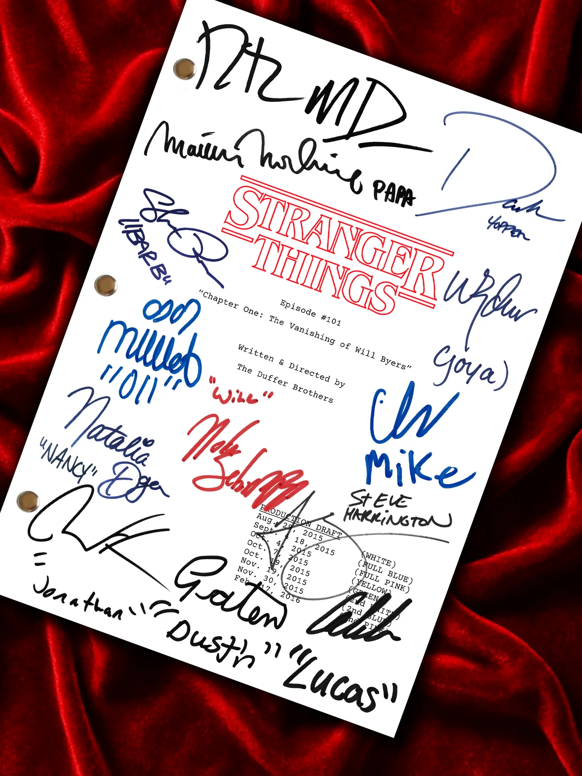 Stranger Things Signed TV Pilot Script, Full Screenplay Framed Reproduction + Ca, image 3