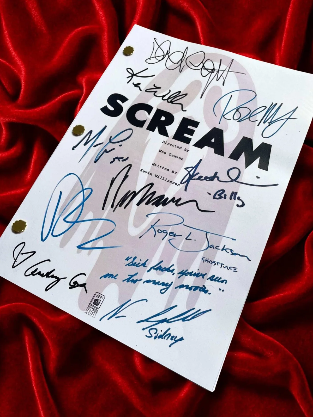 Scream Signed Movie Script, Full Screenplay Reproduction + Cast Autographs, Horr, image 3