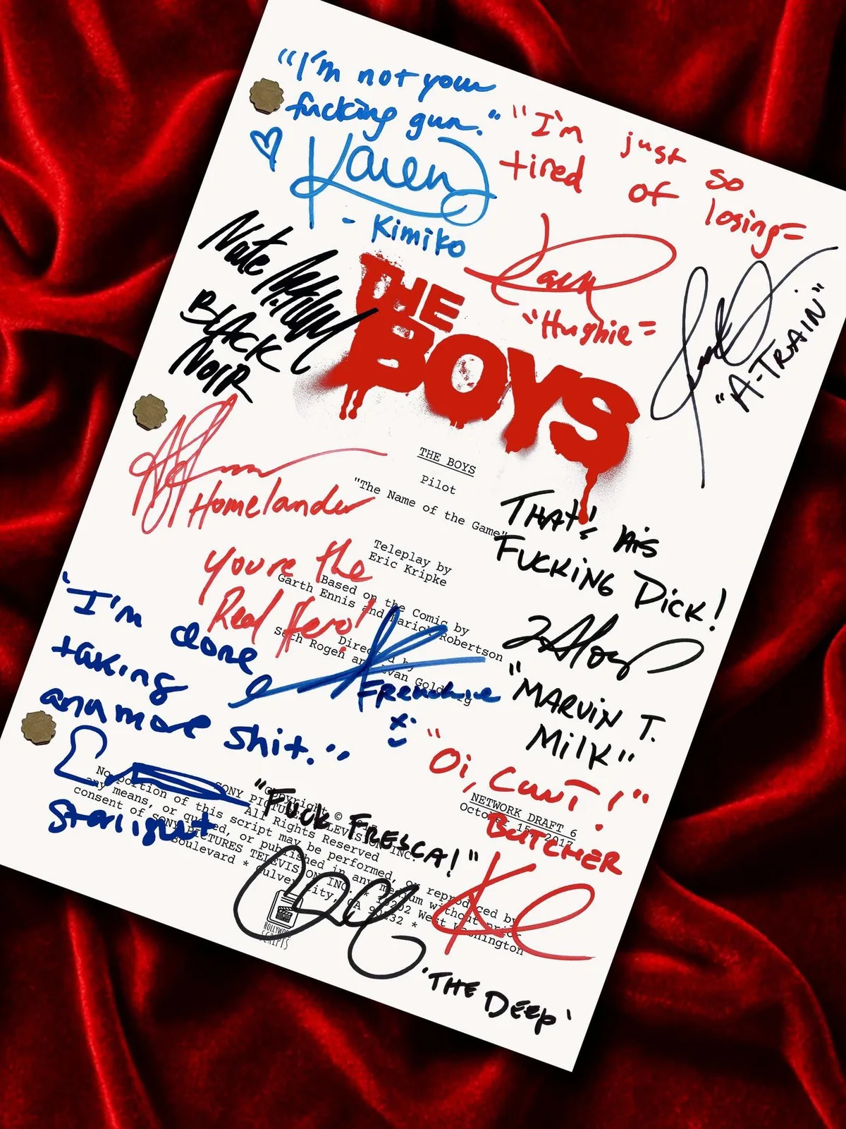 The Boys, Signed TV Pilot Script, Reproduction + Cast Autographs, Movie Props, I, изображение 3
