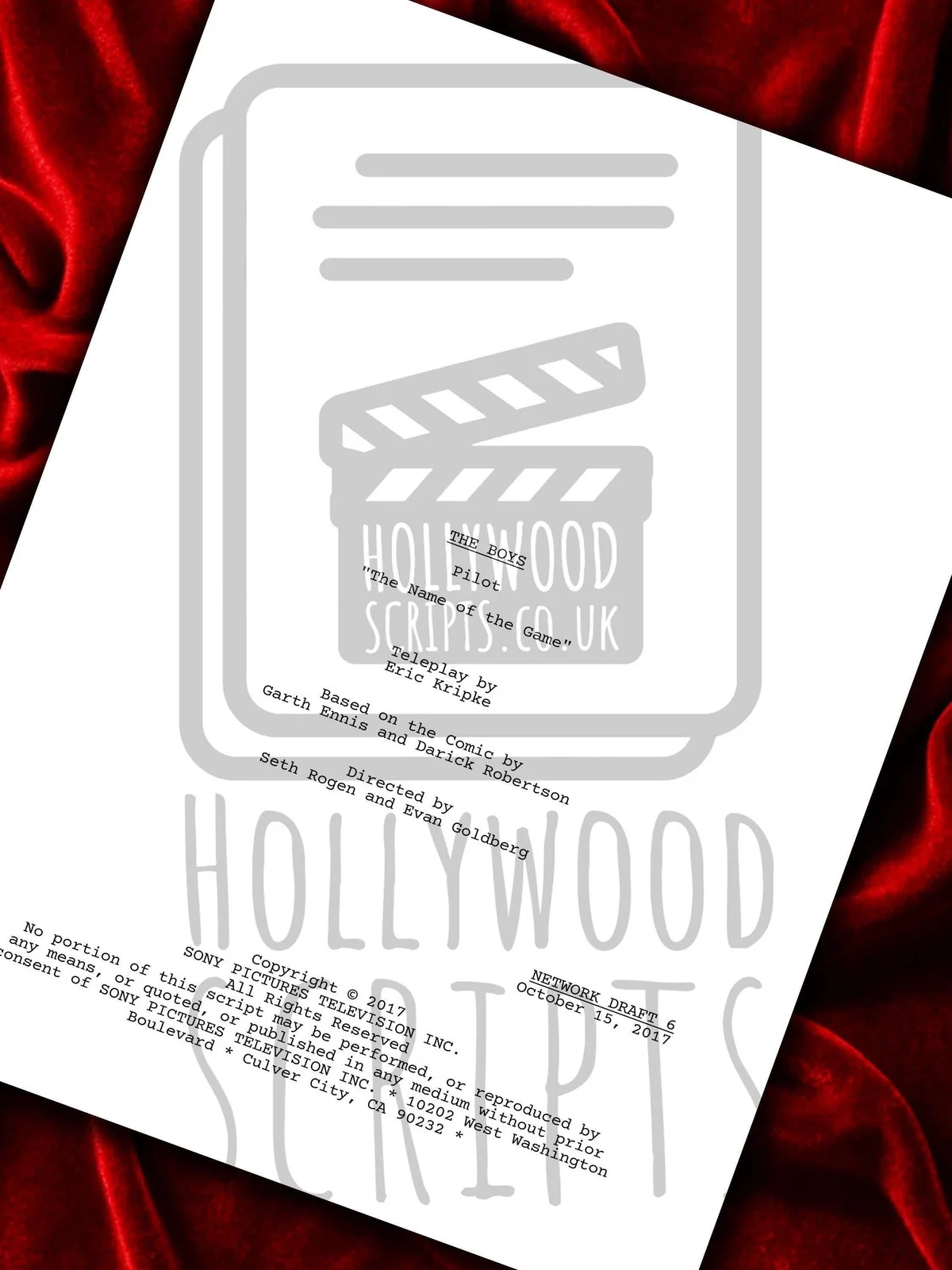 The Boys, Signed TV Pilot Script, Reproduction + Cast Autographs, Movie Props, I, изображение 5