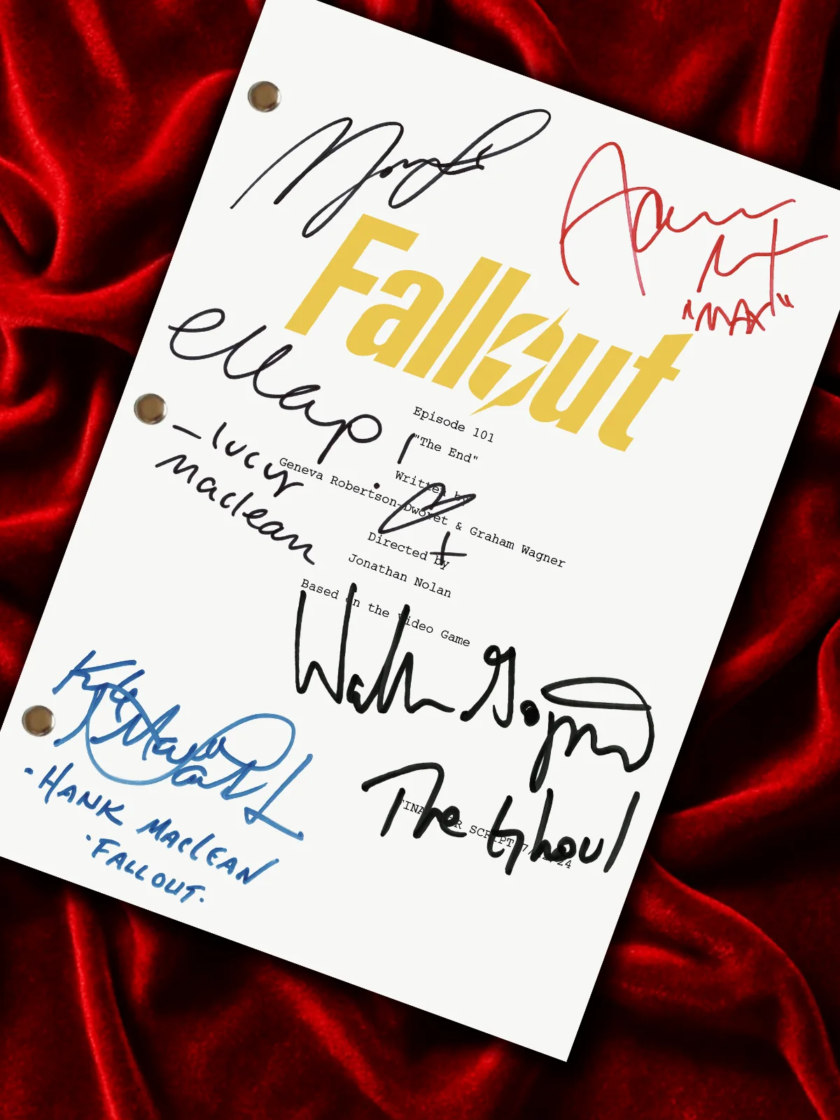 Fallout Signed Pilot Script, Reproduction & Walton Goggins & Cast, image 2