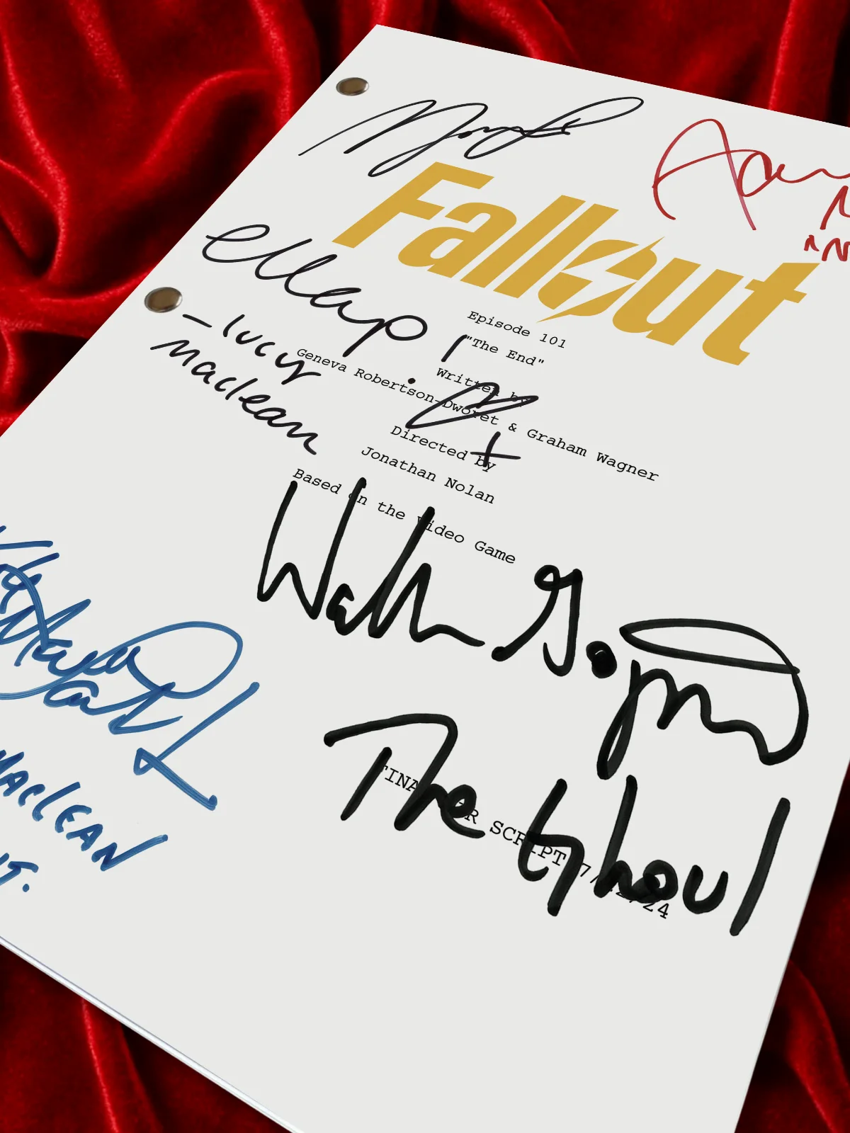 Fallout Signed Pilot Script, Reproduction & Walton Goggins & Cast, image 4