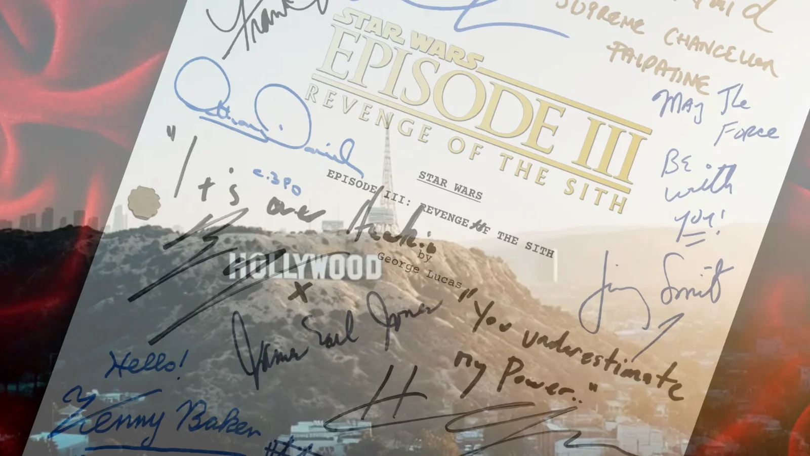 Star Wars Episode III - Revenge of the Sith, Signed Movie Script Reproduction, изображение 3